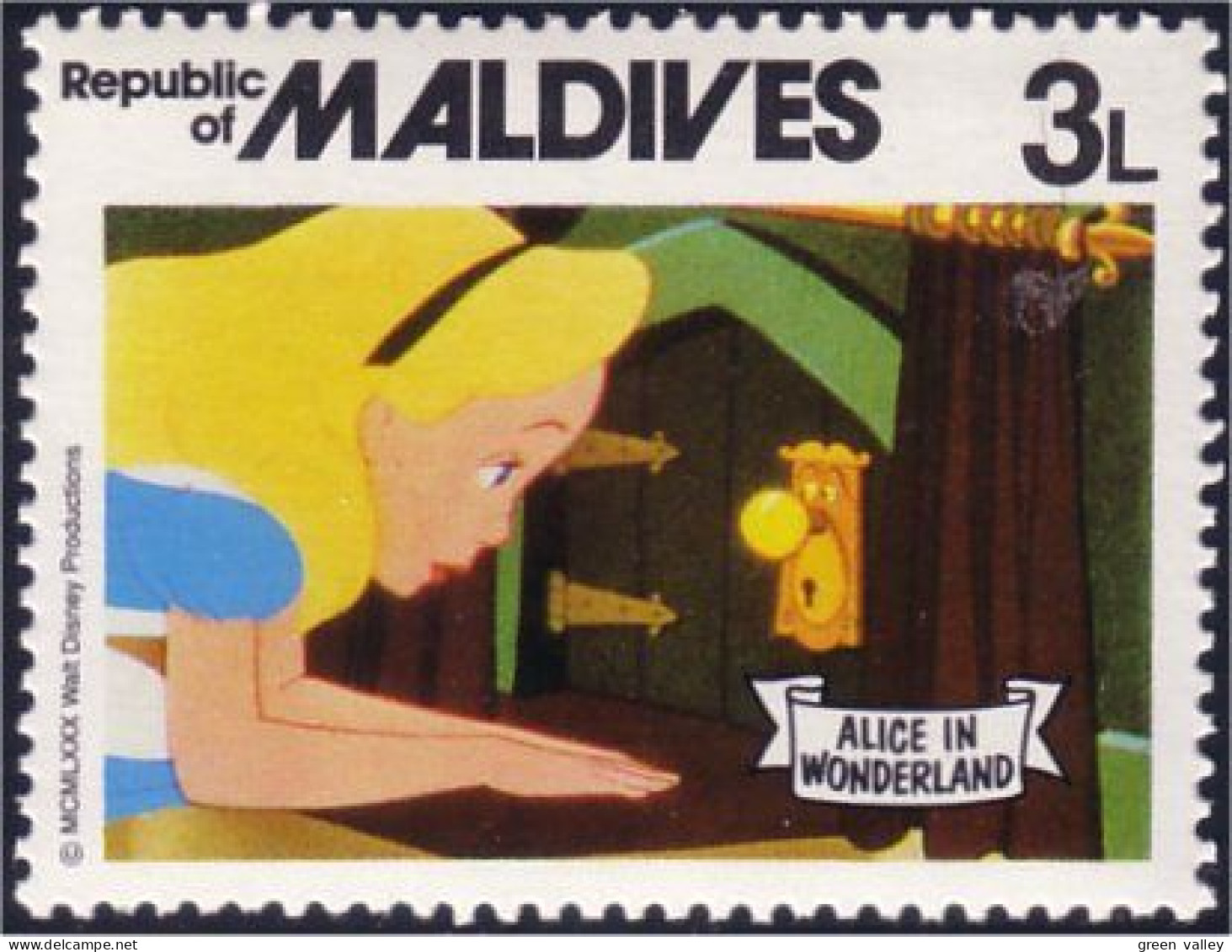 612 Disney Iles Maldives Alice Serrure Lock MNH ** Neuf SC (MLD-41b) - Disney