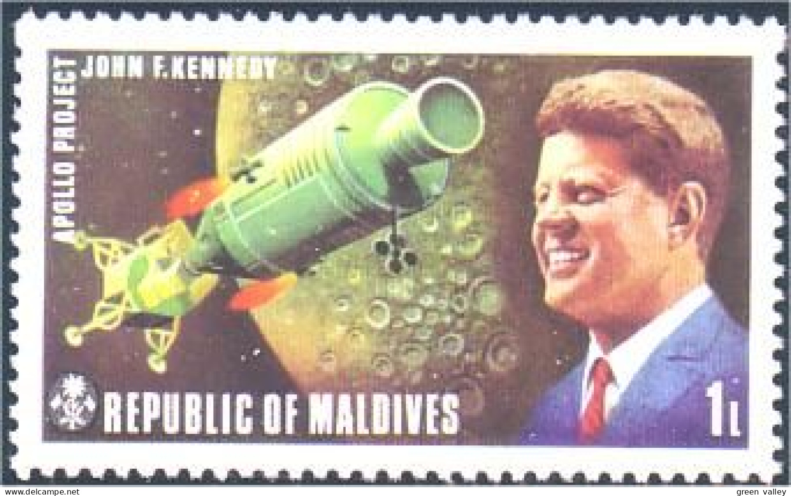 612 Iles Maldives Kennedy Espace MNH ** Neuf SC (MLD-1a) - Kennedy (John F.)