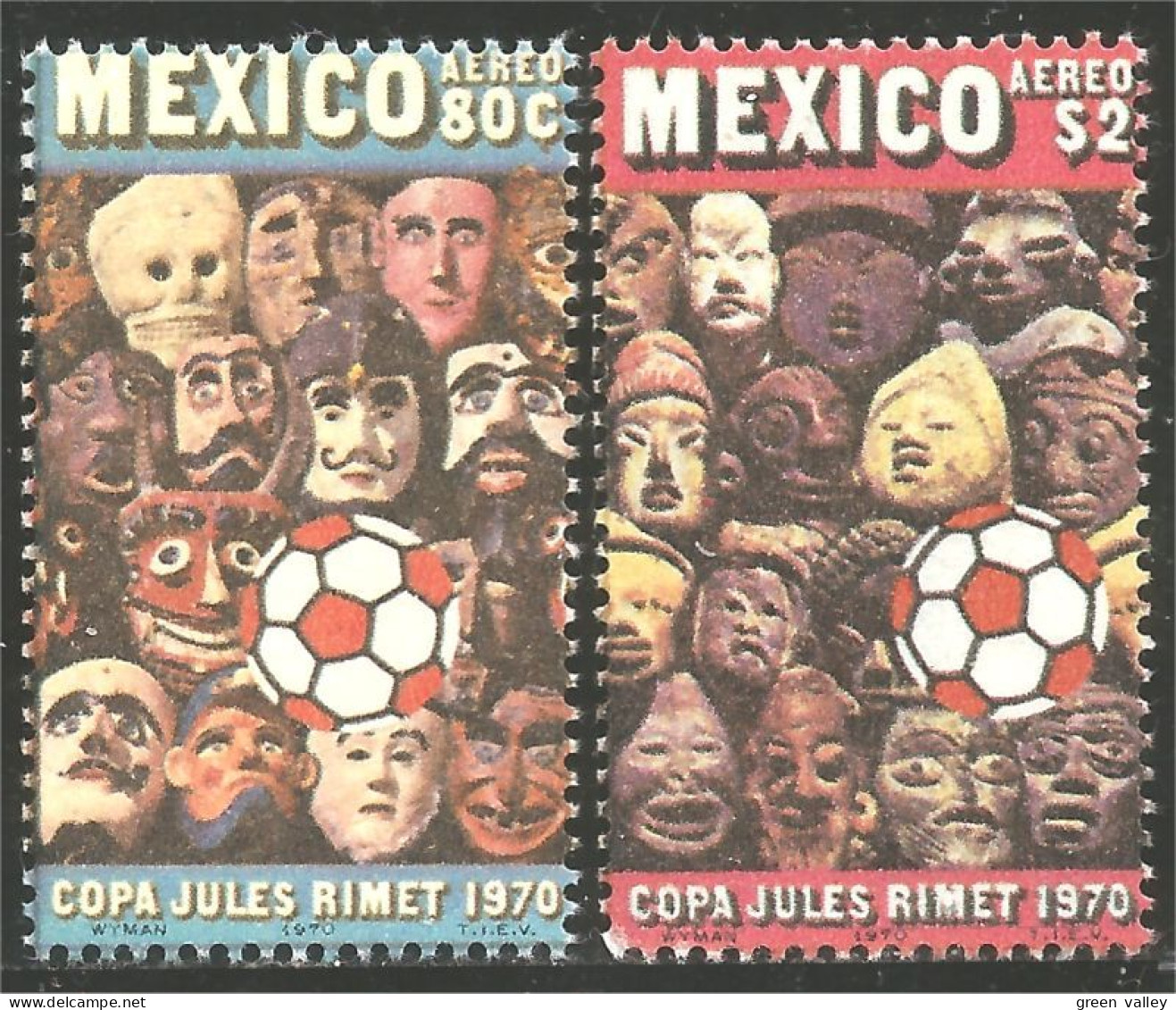 608 Mexico Coupe Monde Worldcup Football Masks Carnival MNH ** Neuf SC (MEX-380) - Carnavales