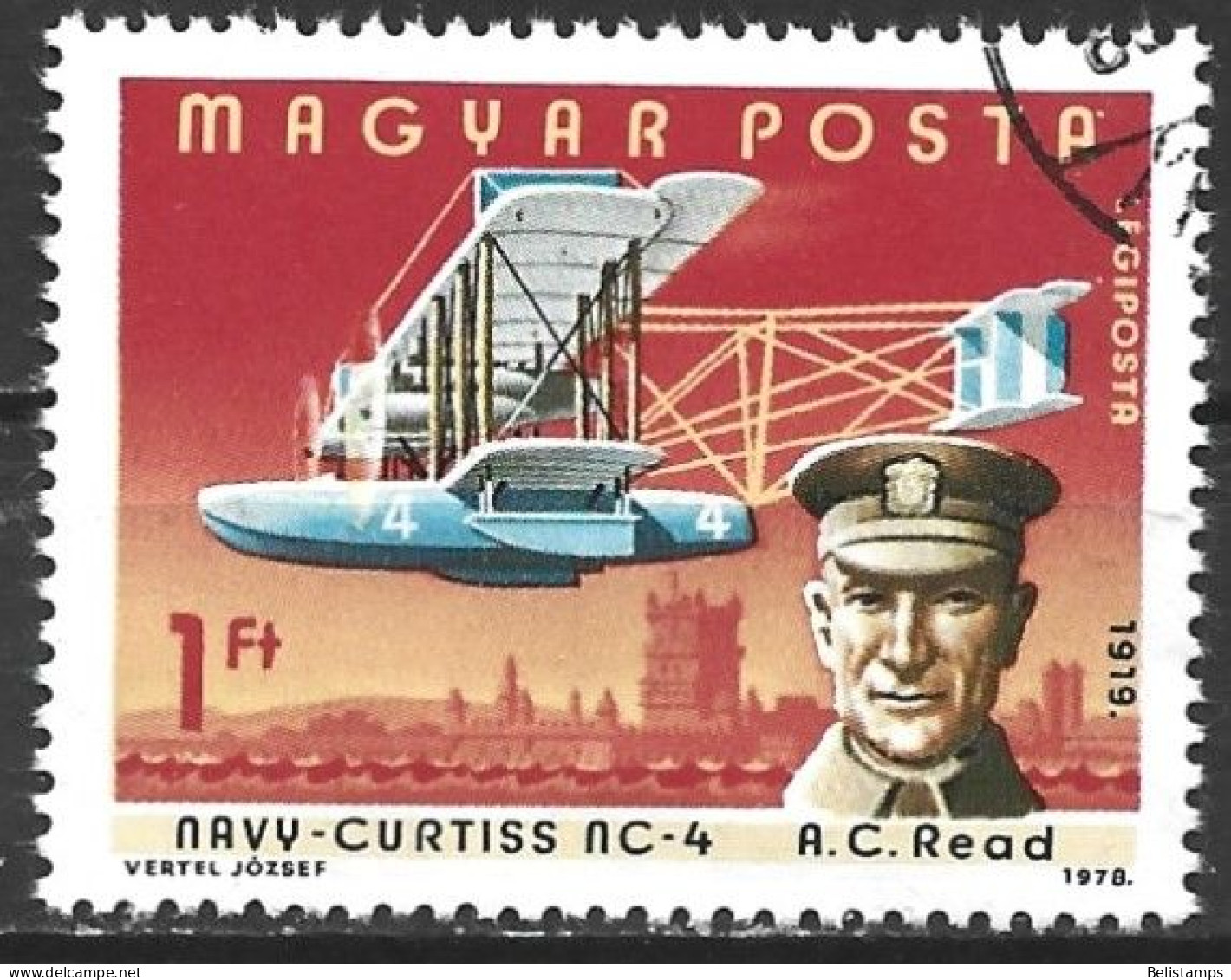 Hungary 1978. Scott #C402 (U) A. C. Read, Navy Curtiss NC-4, 1919 - Used Stamps