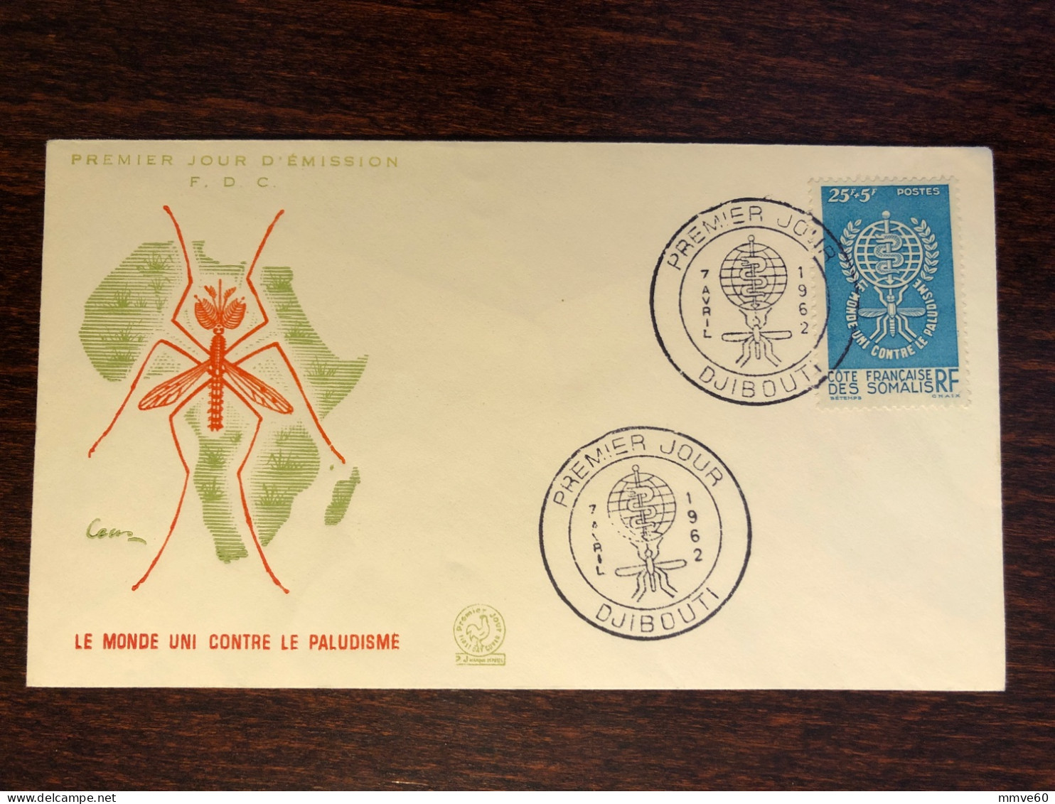 SOMALIA COAST COTE DES SOMALIS  FDC COVER 1962 YEAR MALARIA HEALTH MEDICINE STAMPS - Briefe U. Dokumente