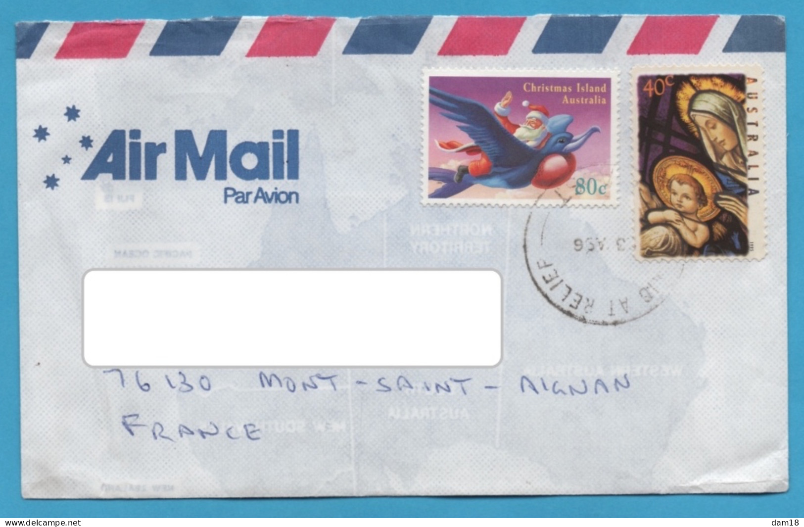 AUSTRALIE CHRISTMAS ISLAND LOT 3  ENVELOPPES 1993/1995  ART ARBORIGENE ET FAUNE CROCODILES ECHIDNES Et NOEL 3 PHOTOS - Lettres & Documents