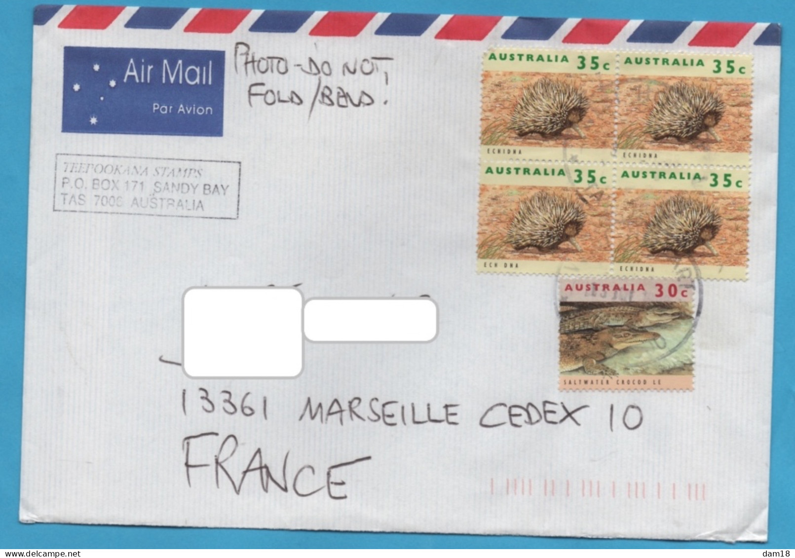 AUSTRALIE CHRISTMAS ISLAND LOT 3  ENVELOPPES 1993/1995  ART ARBORIGENE ET FAUNE CROCODILES ECHIDNES Et NOEL 3 PHOTOS - Cartas & Documentos