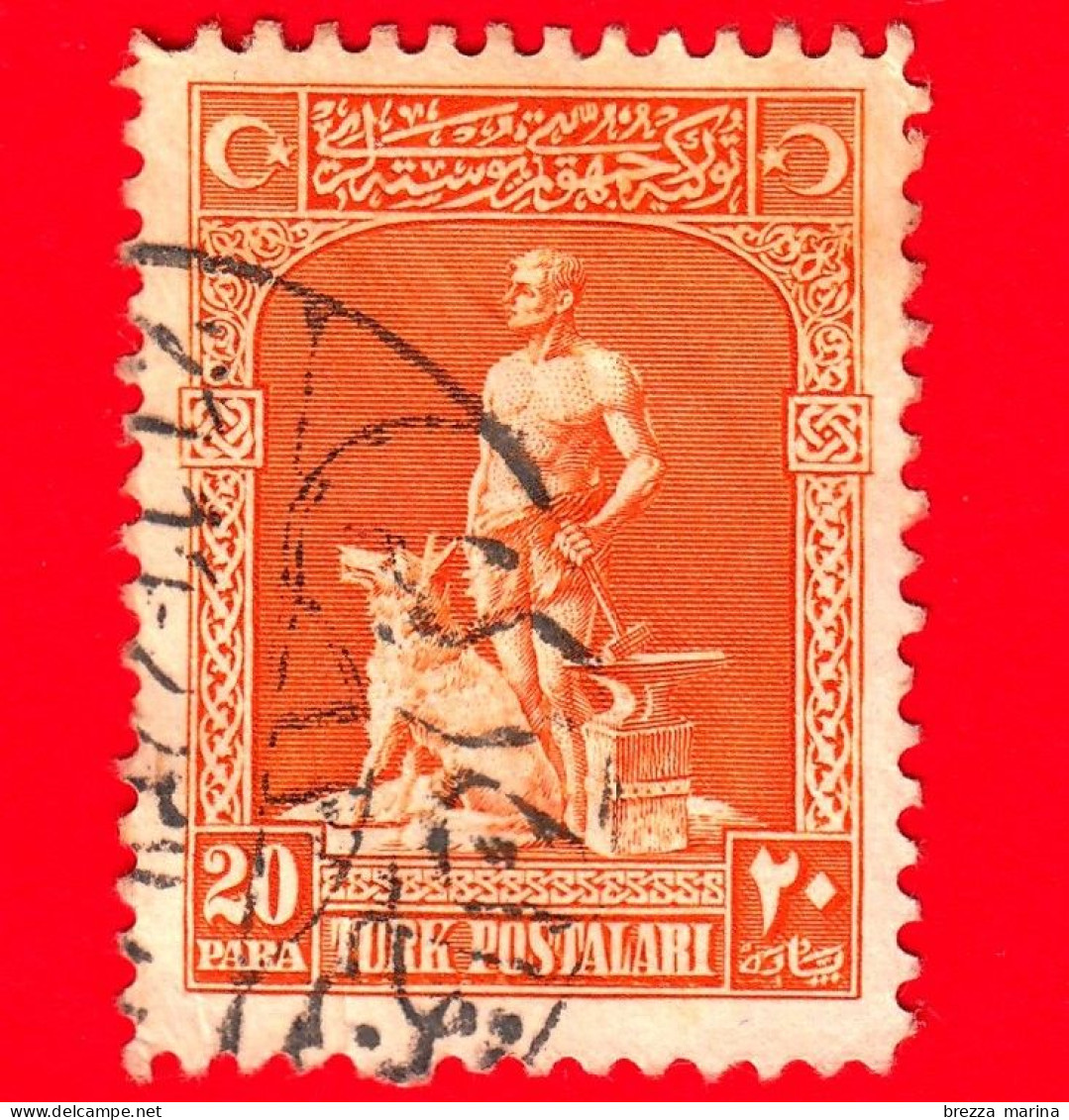 TURCHIA - Usato - Francobolli Stampa Di Londra - Leggende - Boz Kurd E Il Lupo - 20 - Used Stamps