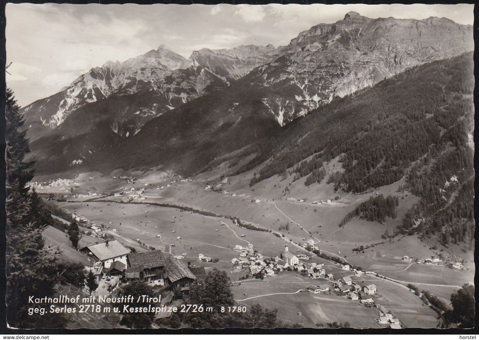 Austria - 6167 Neustift Im Stubaital - Kartnallhof Mit Ortsansicht - Serles Und Kesselspitze - Nice Stamp - Neustift Im Stubaital