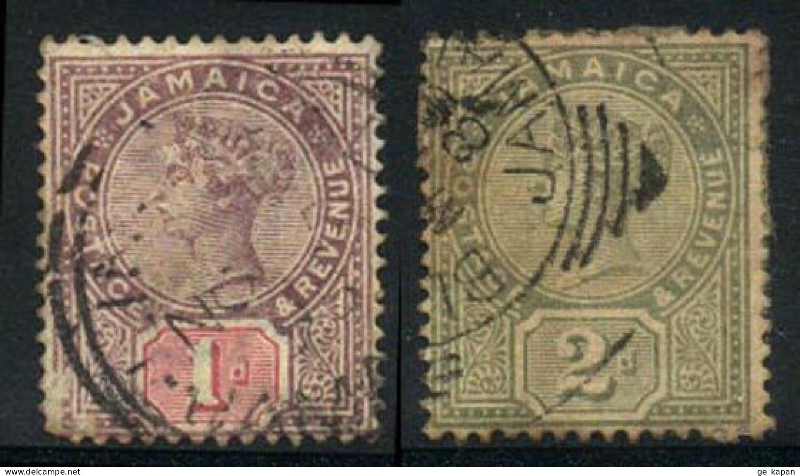 1889 JAMAICA SET OF 2 USED STAMPS (Michel # 23,24) - Jamaica (...-1961)