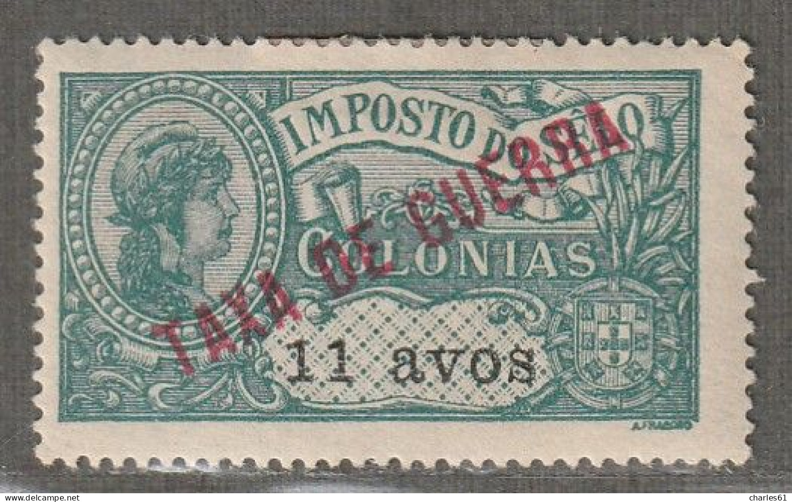 MACAO - N°245 * (1919) Timbre Fiscal Des Colonies : 11a Vert - Neufs