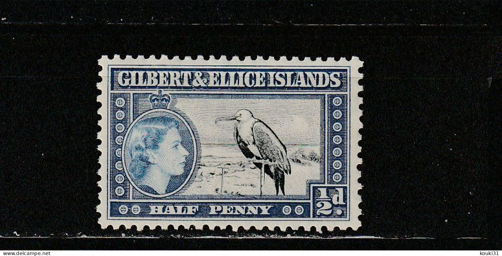 Gilbert Et Ellice YT 59 ** : Elizabeth II , Frégate - 1956 - Islas Gilbert Y Ellice (...-1979)