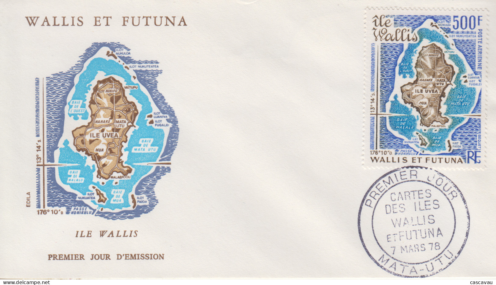 Enveloppe  FDC  1er  Jour   WALLIS  ET  FUTUNA    Carte  Des  Iles    1978 - FDC