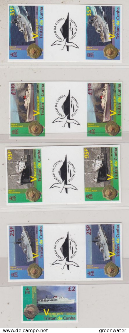 Tristan Da Cunha 2013  50th Ann. Volcanic Eruption 4v Gutter + Value From M/s IMPERFORATED ** MNH (CUN153) - Tristan Da Cunha