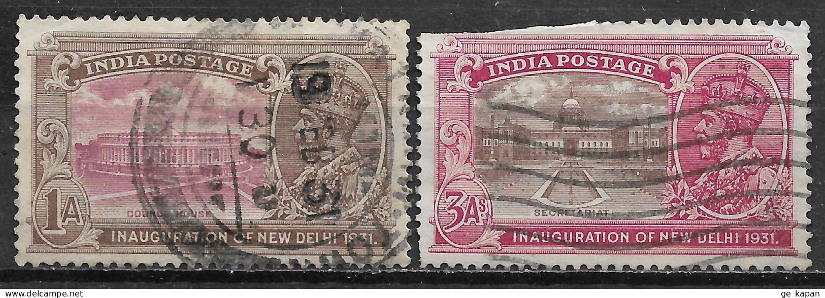 1931 INDIA Set Of 2 USED STAMPS (Michel # 126,128) CV €4.30 - 1911-35 King George V