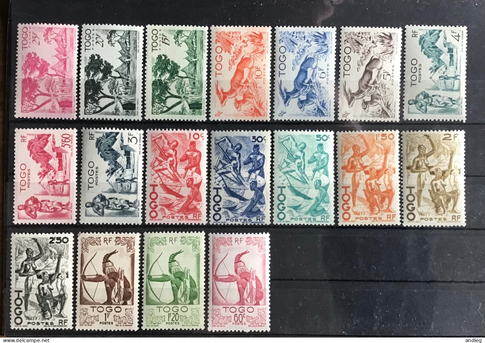 Togo, 1947. Série Complète MNH. YT 37 €. - Sonstige - Afrika