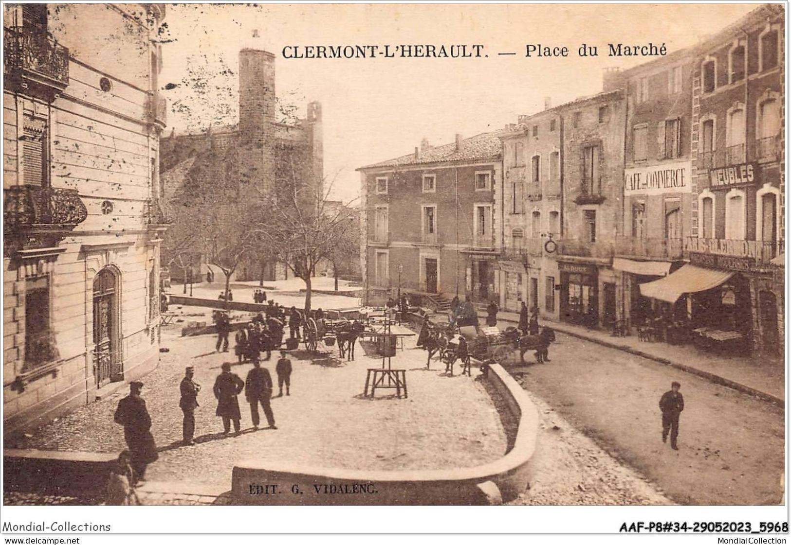 AAFP8-34-0686 - CLERMONT-L'HERAULT - Place Du Marché - Café Du Commerce - Clermont L'Hérault