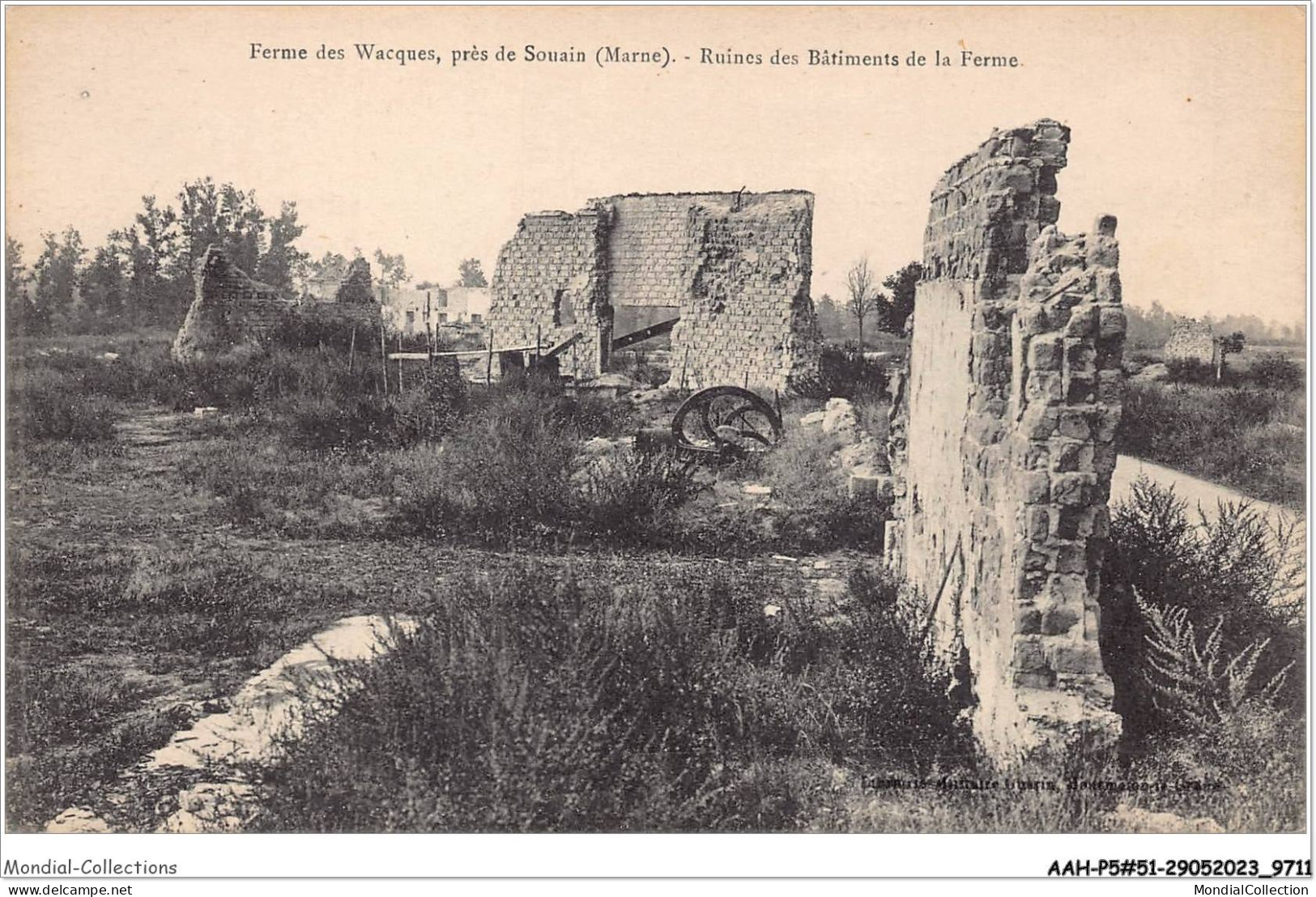 AAHP5-51-0364 - Ferme Des Wacques - Ruines Des Bâtiments De La Ferme - Souain-Perthes-lès-Hurlus