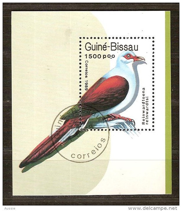 Guinée-Bissau 1989 Yvertn°bloc 66 (°) Used Cote 15 FF Faune Oiseaux Vogels Birds - Palomas, Tórtolas