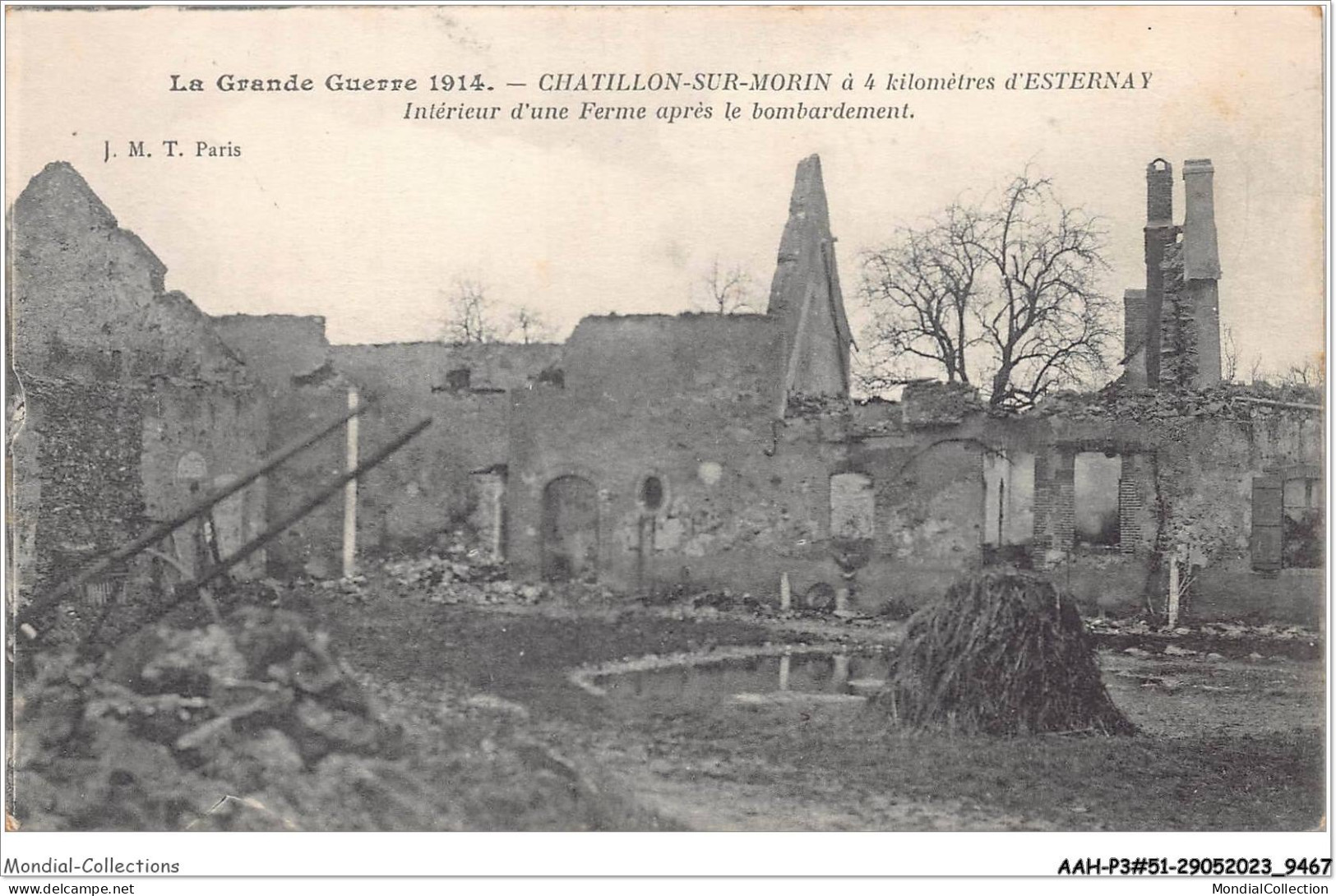 AAHP3-51-0243 - LA GRANDE GUERRE 1914 - CHATILLON-SUR-MORIN à 4 Kilomètre D'ESTERNAY - Intérieur D'une Ferme - Esternay
