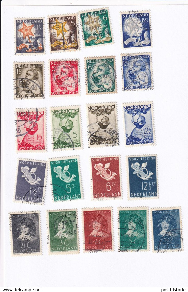 Kinderzegels 1933  1934   1935    1936 En 1937  (5 Jaar Compleet) - Oblitérés