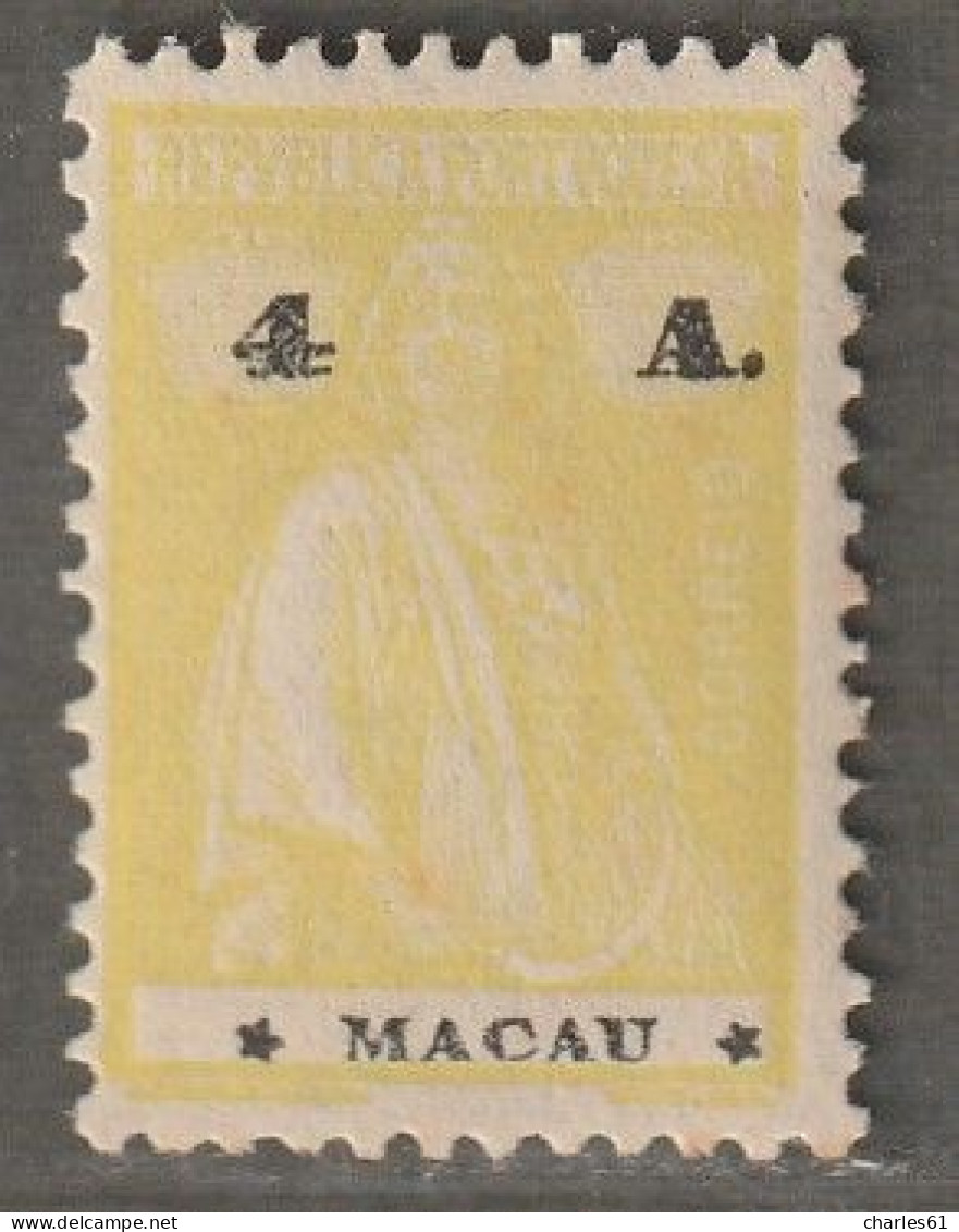 MACAO - N°253 * (1924) Cérès : 4a Jaune - Ungebraucht