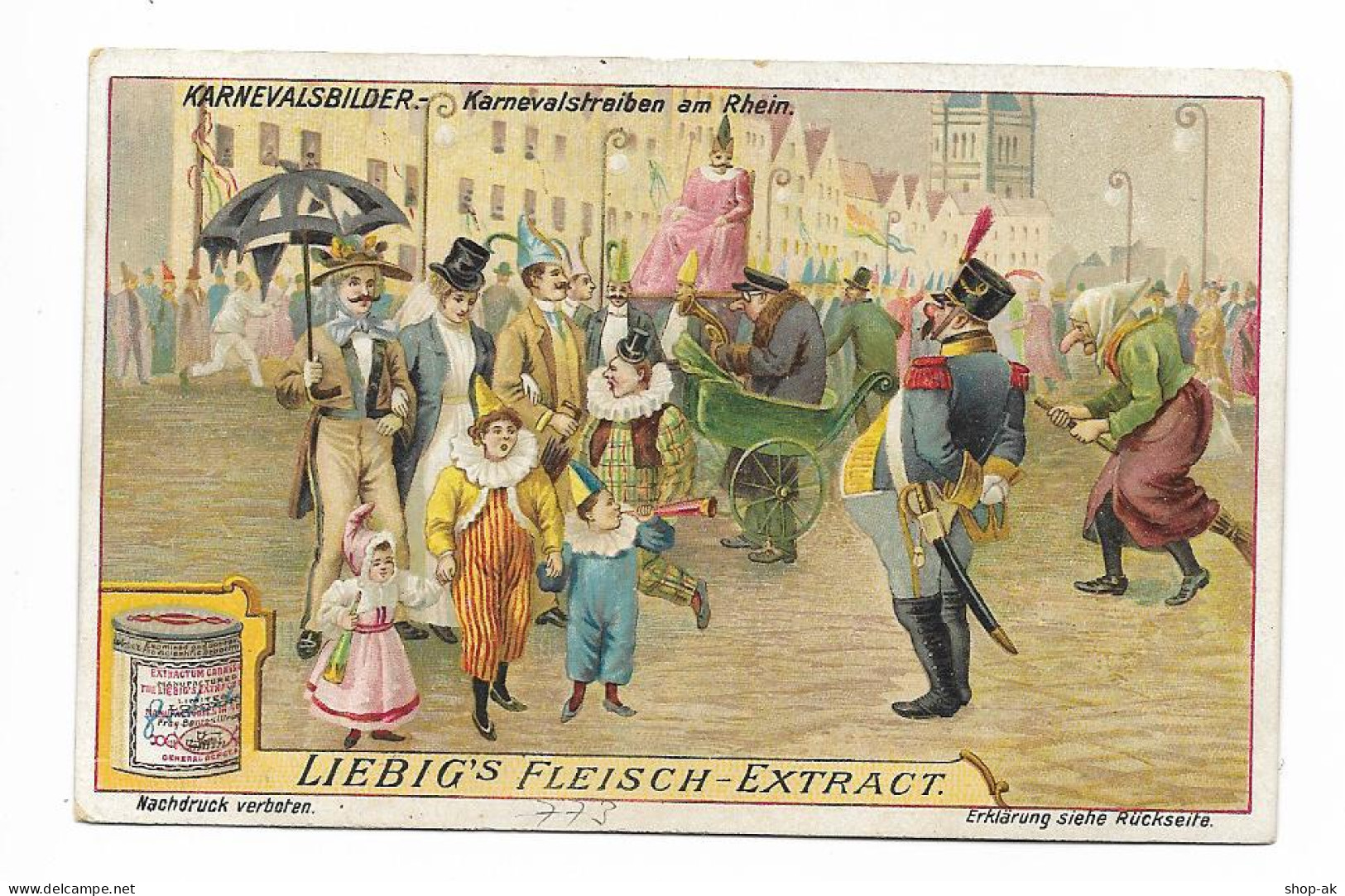 Y21571/ Karneval Am Rhein Liebig-Sammelbild Litho Ca.1910 - Carnaval