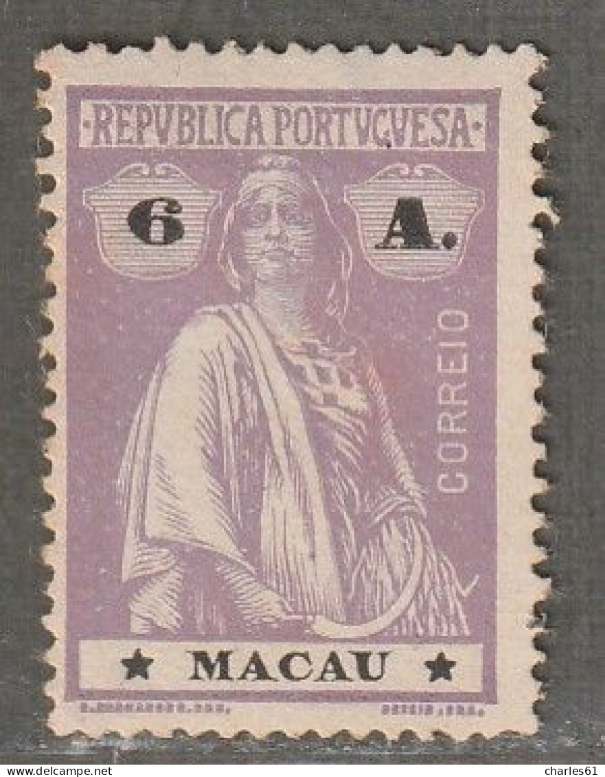 MACAO - N°254 Nsg (1924) Cérès : 6a Violet-gris - Ongebruikt