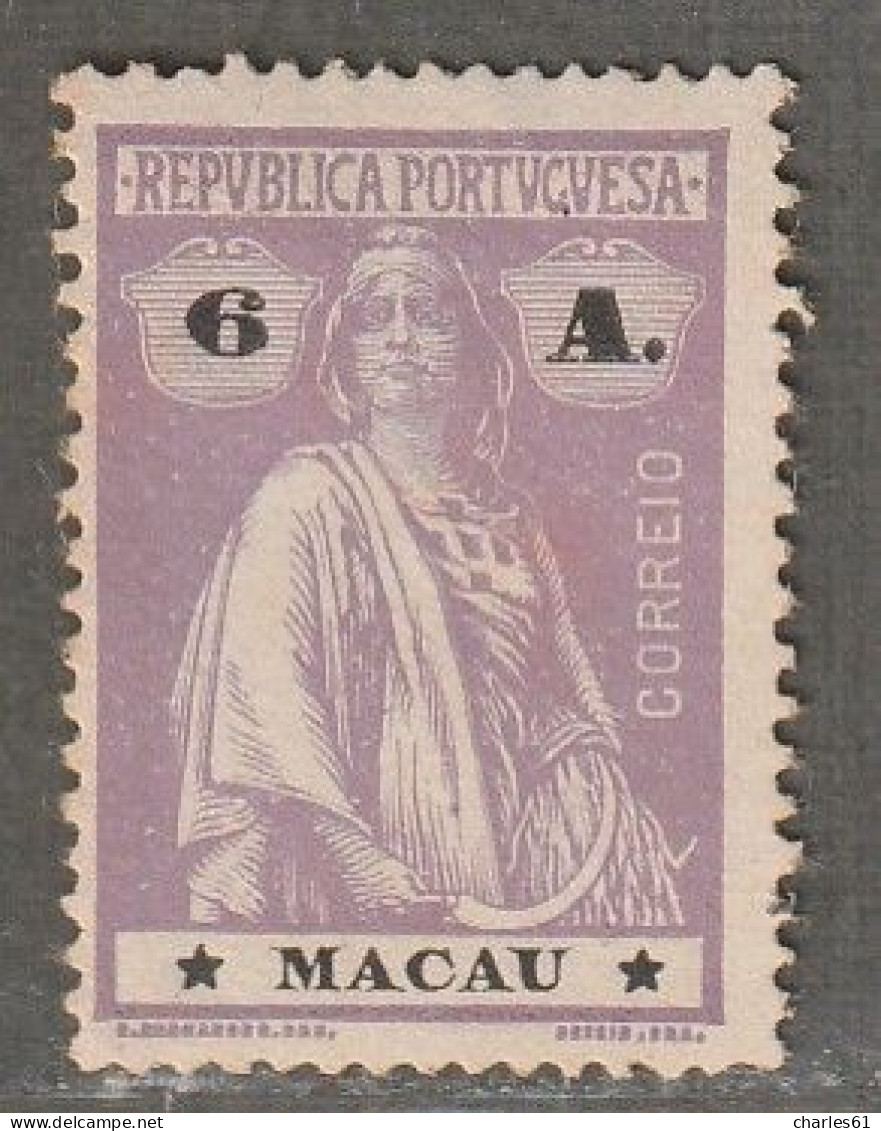 MACAO - N°254 Nsg (1924) Cérès : 6a Violet-gris - Unused Stamps