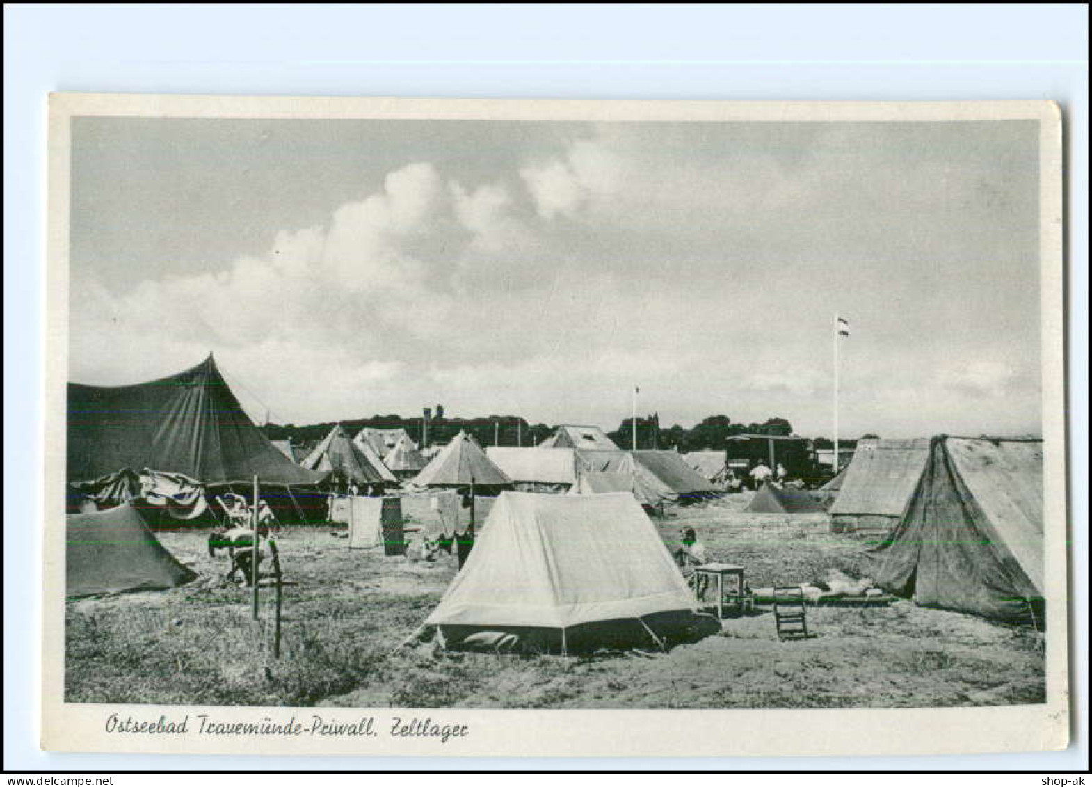 V2123/ Travemünde Priwall Zeltlager 50er Jahre AK - Lübeck-Travemünde