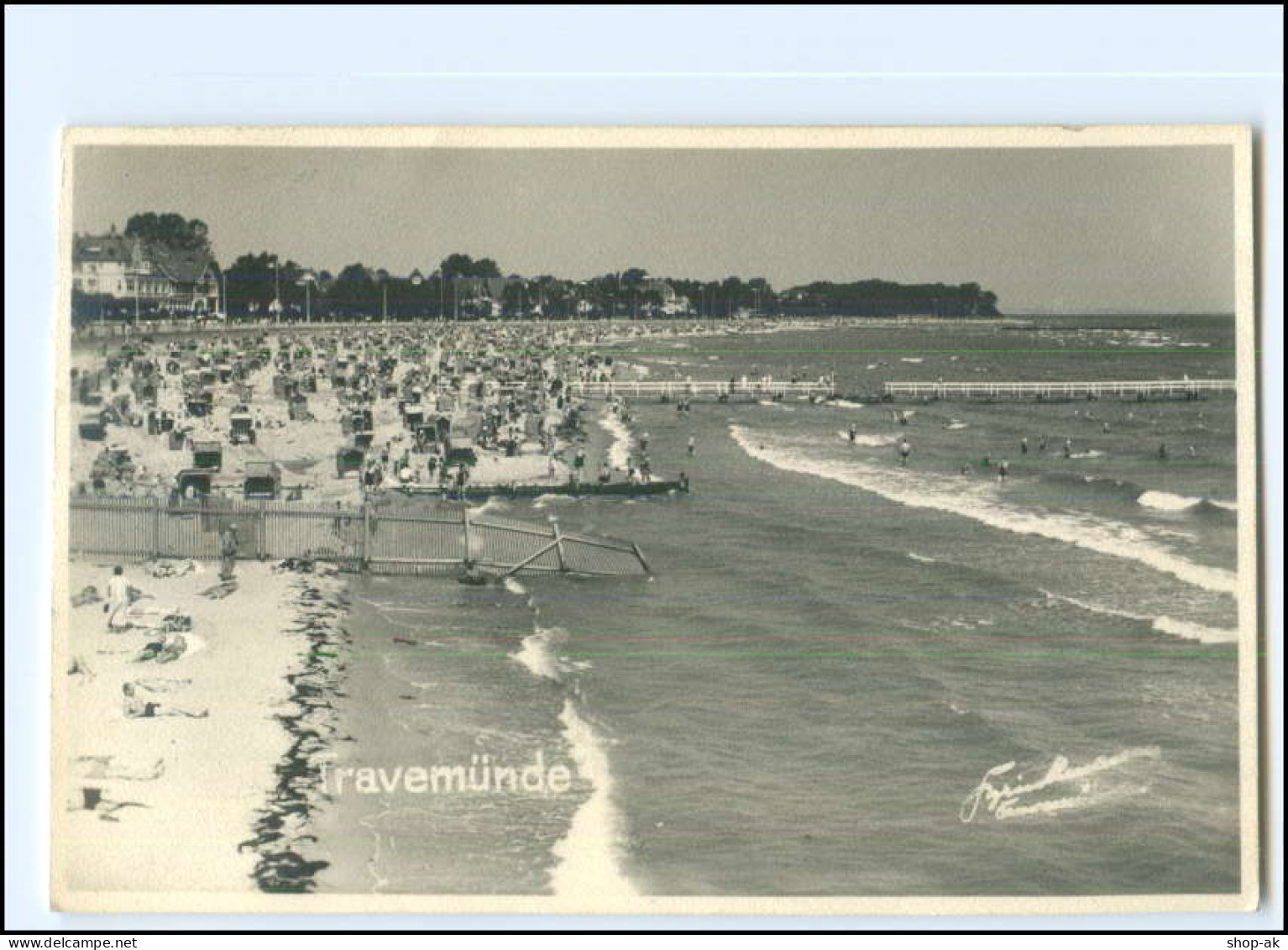 V2130/ Travemünde Strand Foto AK 1948 - Lübeck-Travemuende