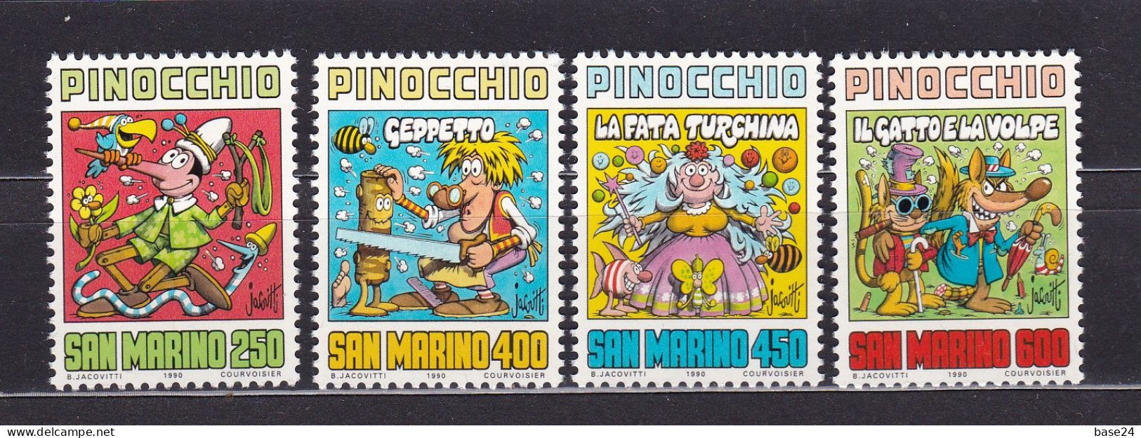 1990 San Marino Saint Marin PINOCCHIO, OMAGGIO A COLLODI Serie Di 4 Valori MNH** FUMETTO DI JACOVITTI - Ungebraucht