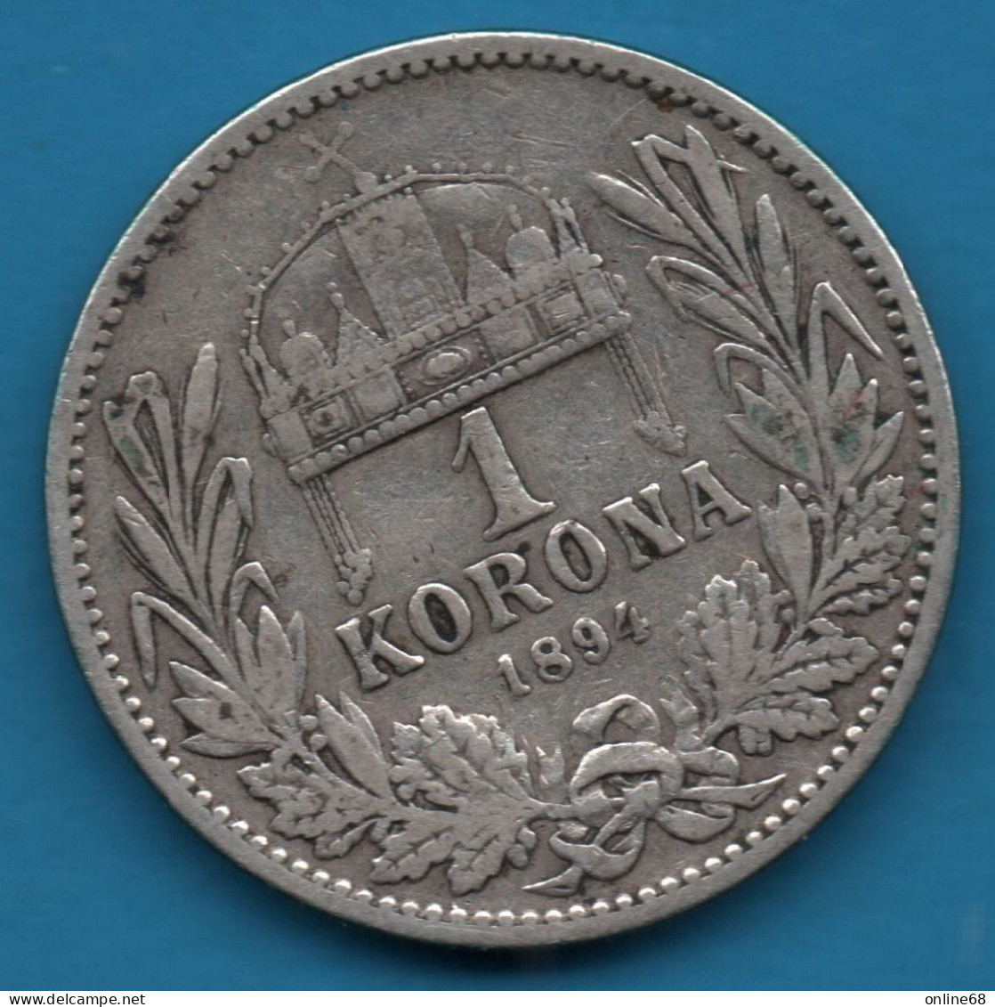 HUNGARY 1 KORONA 1894 KM# 484 Argent 835‰ Silver Franz Joseph I FERENCZ JÓZSEF I - Hongrie