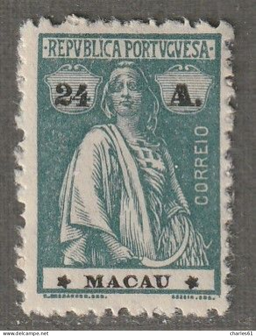 MACAO - N°257 * (1924) Cérès : 24a Vert Foncé - Unused Stamps