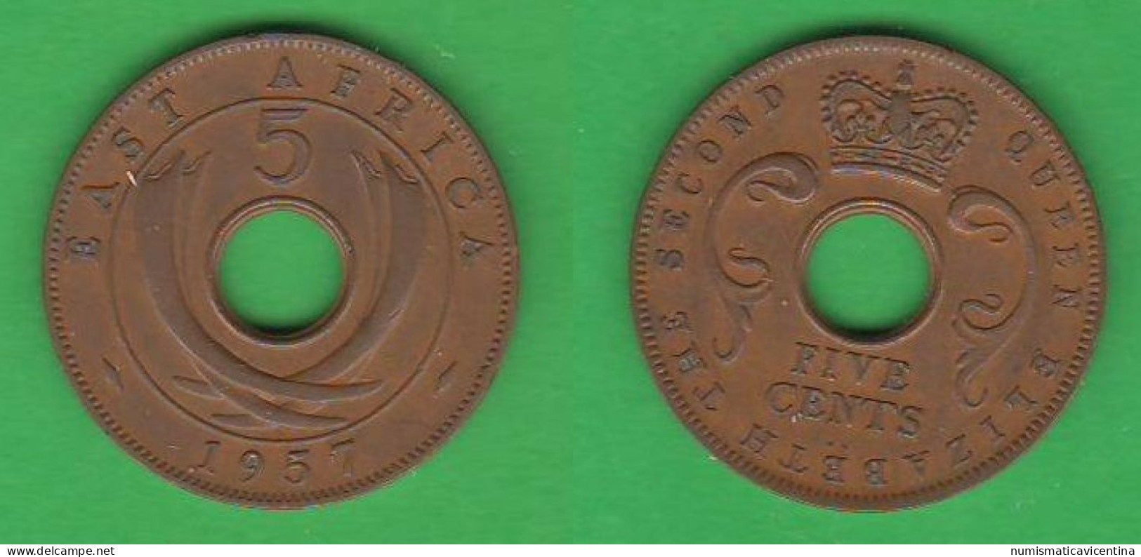 British East Africa 5 Cents 1957 KN Birmingham Mint Afrique Orientale Britannique - Colonia Britannica