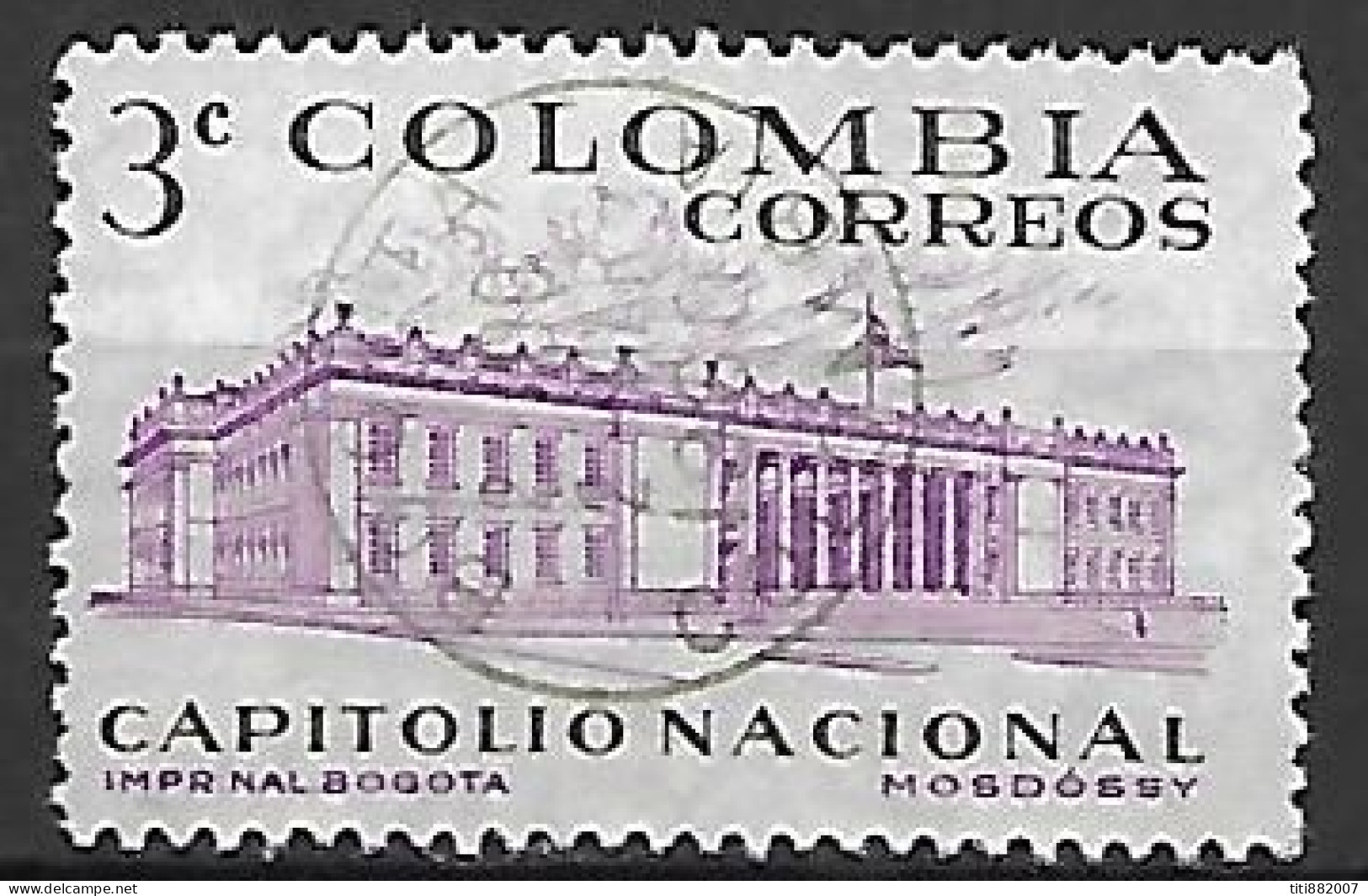 COLOMBIE   -   Capitole National à Bogota,  Oblitéré - Monumentos