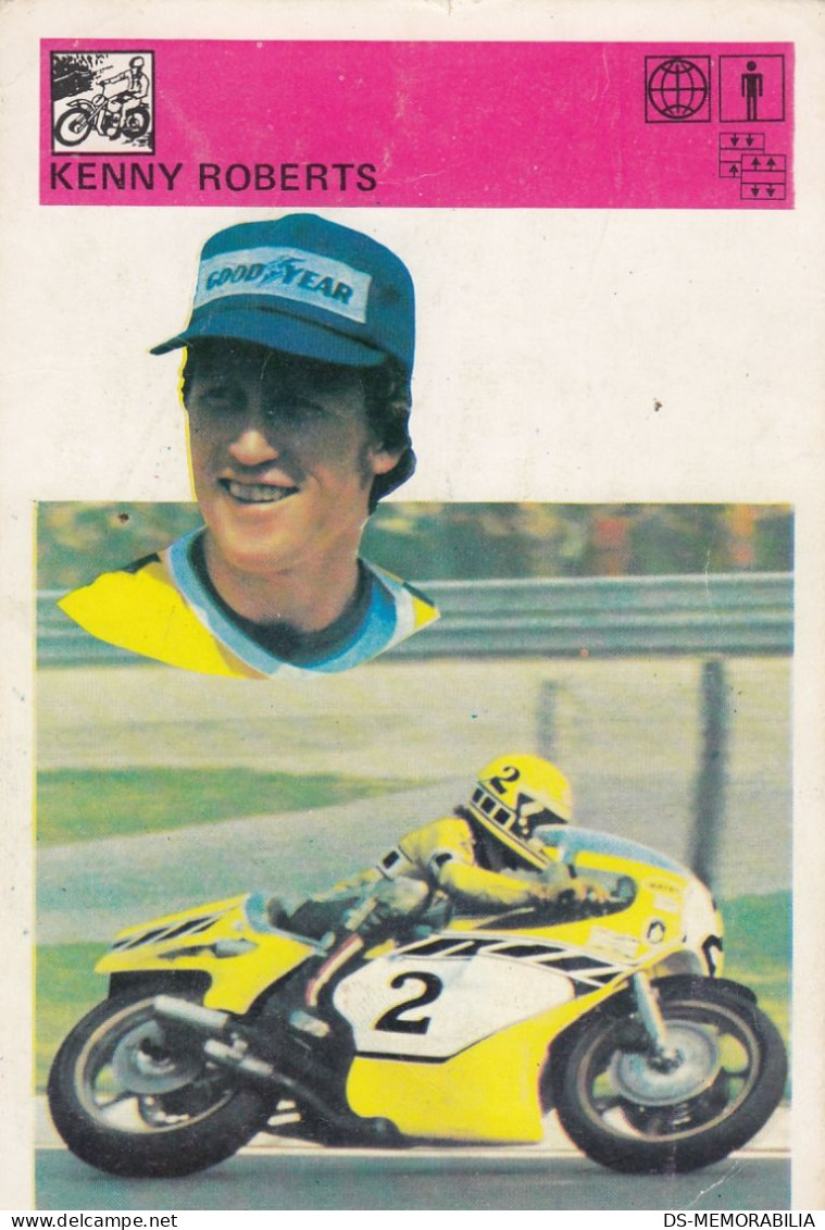 Motorcycle Racing Kenny Roberts USA Trading Card Svijet Sporta - Motociclismo