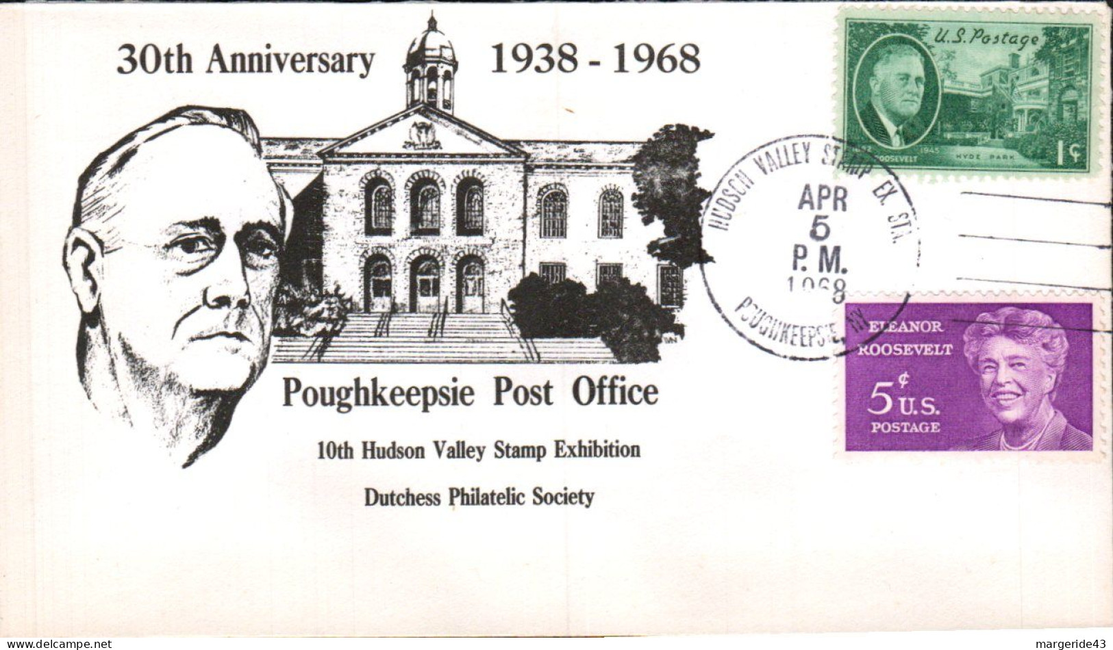 USA ETATS UNIS 30 ANS POSTE DE POUGHKEEPSIE1968 - Enveloppes évenementielles