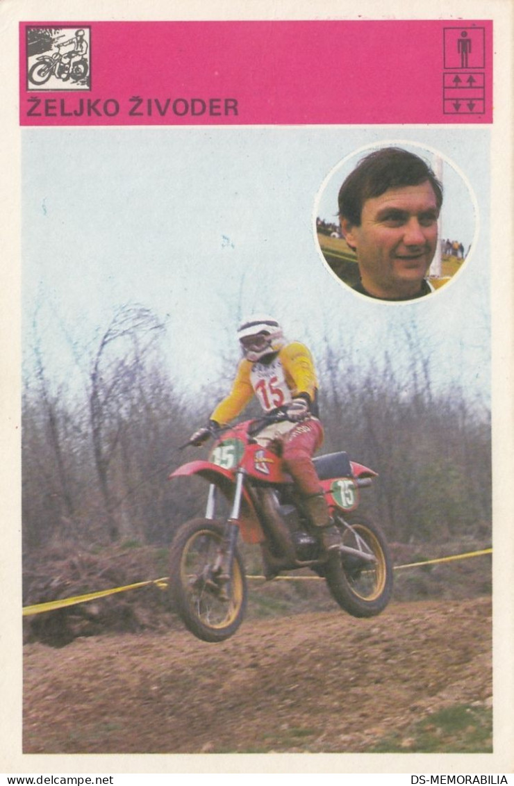 Motocross Zeljko Zivoder From Zagreb Croatia Trading Card Svijet Sporta - Sport Moto