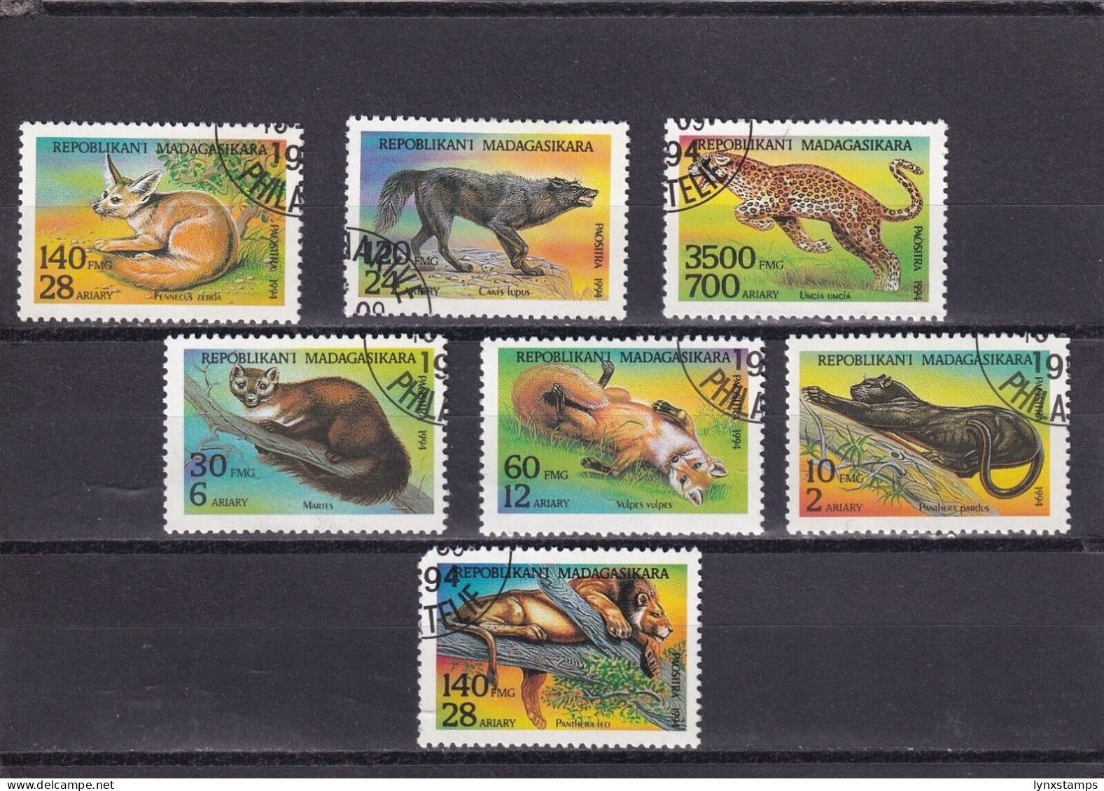 SA02 Madagascar 1994 Animals Predators Used Stamps - Madagascar (1960-...)