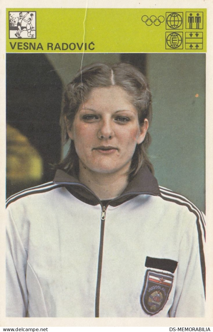 Handball Vesna Radovic Yugoslavia Trading Card Svijet Sporta - Balonmano