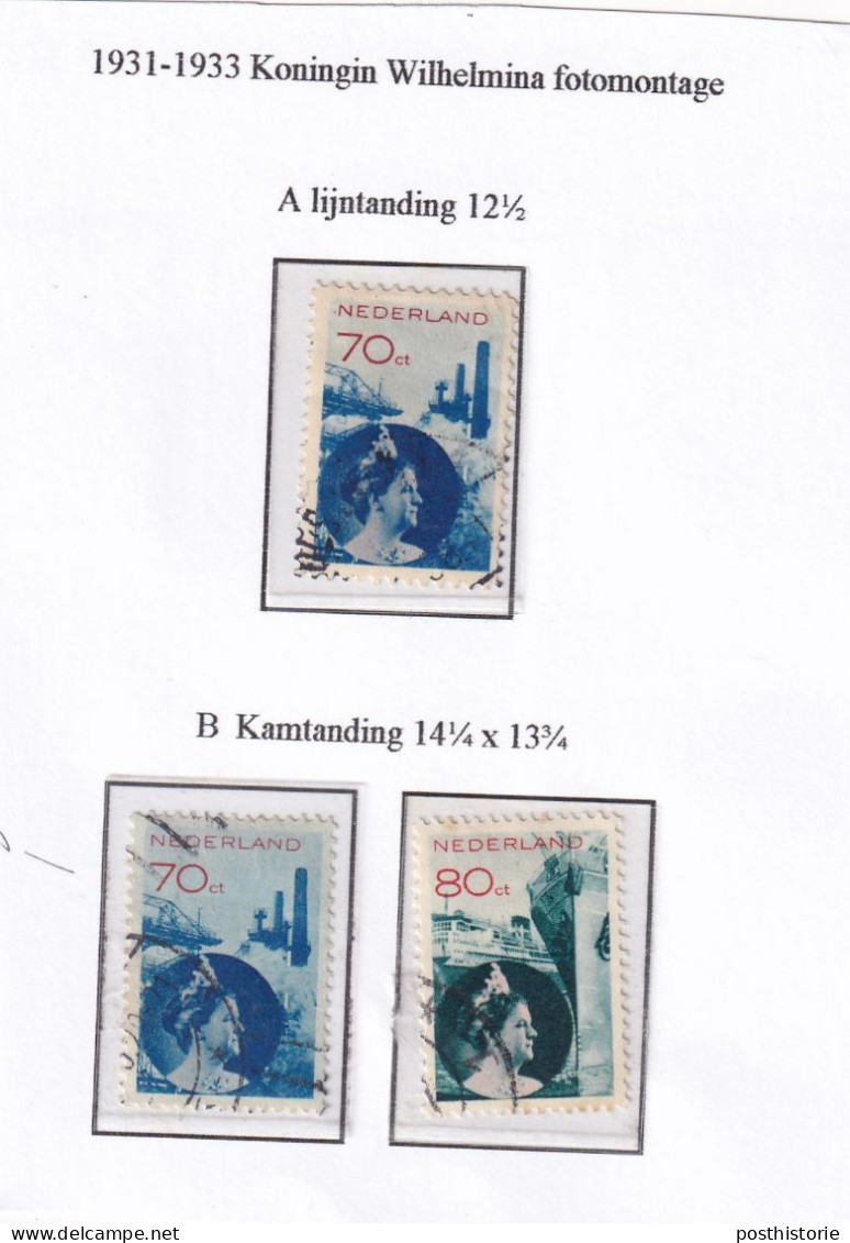 Fotomontage Wilhelmina Tanding 12 1/2 En 14 1/4: 13 1/4 Compleet - Used Stamps