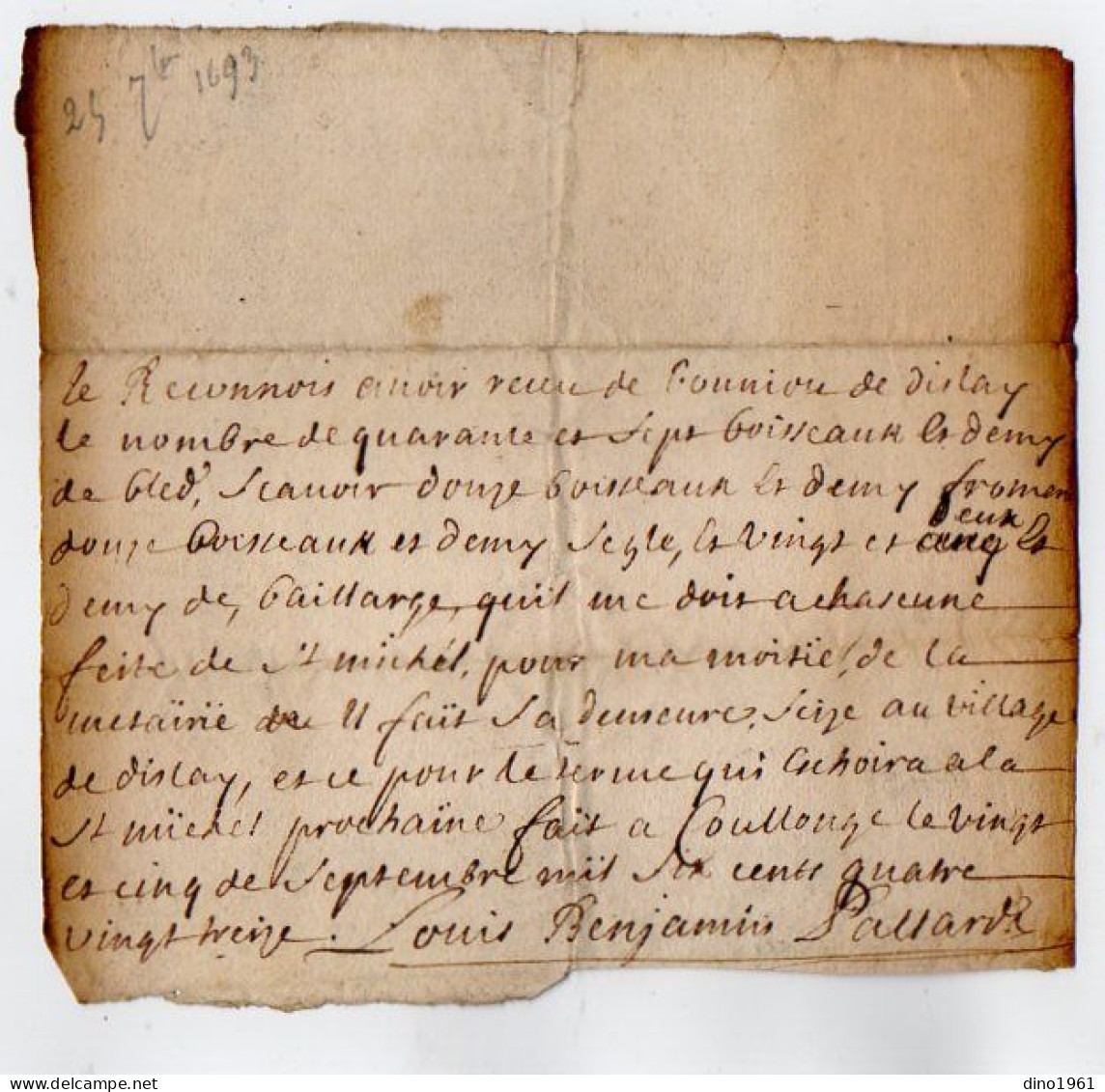 VP23.051 - Cachet Généralité de POITIERS - 5 Actes de 1692 / 1765 et autres - Famille BOUNIOU à Dilay ( ARDIN )
