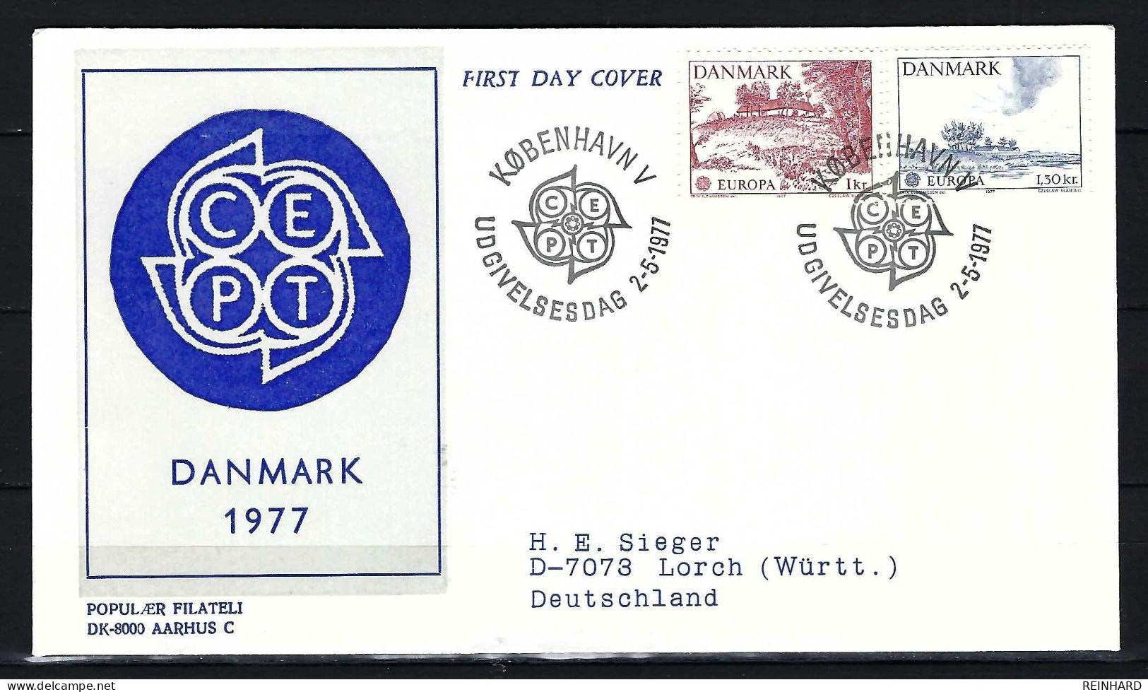 DÄNEMARK FDC Mit Komplettsatz Mi-Nr. 639 - 640 Europamarken 1977 - Siehe Bild - FDC