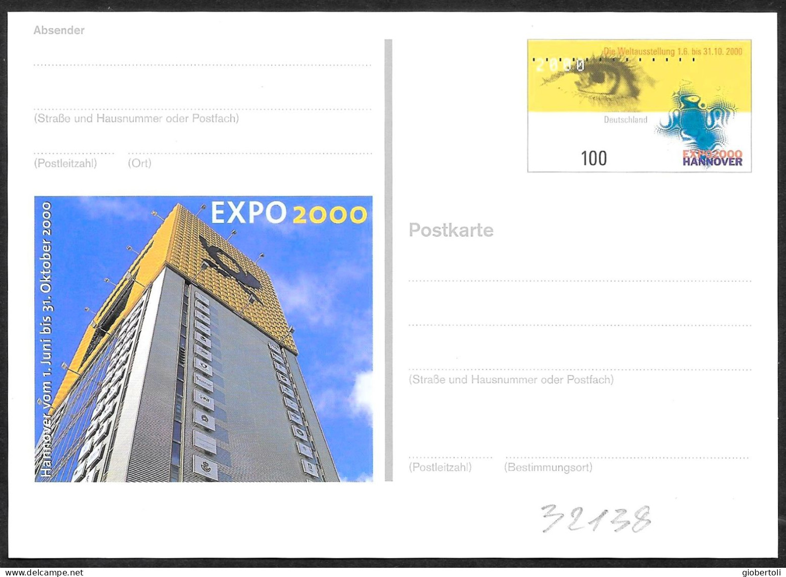 Germania/Germany/Allemagne: Intero, Stationery, Entier, "EXPO 2000" - 2000 – Hanover (Germany)