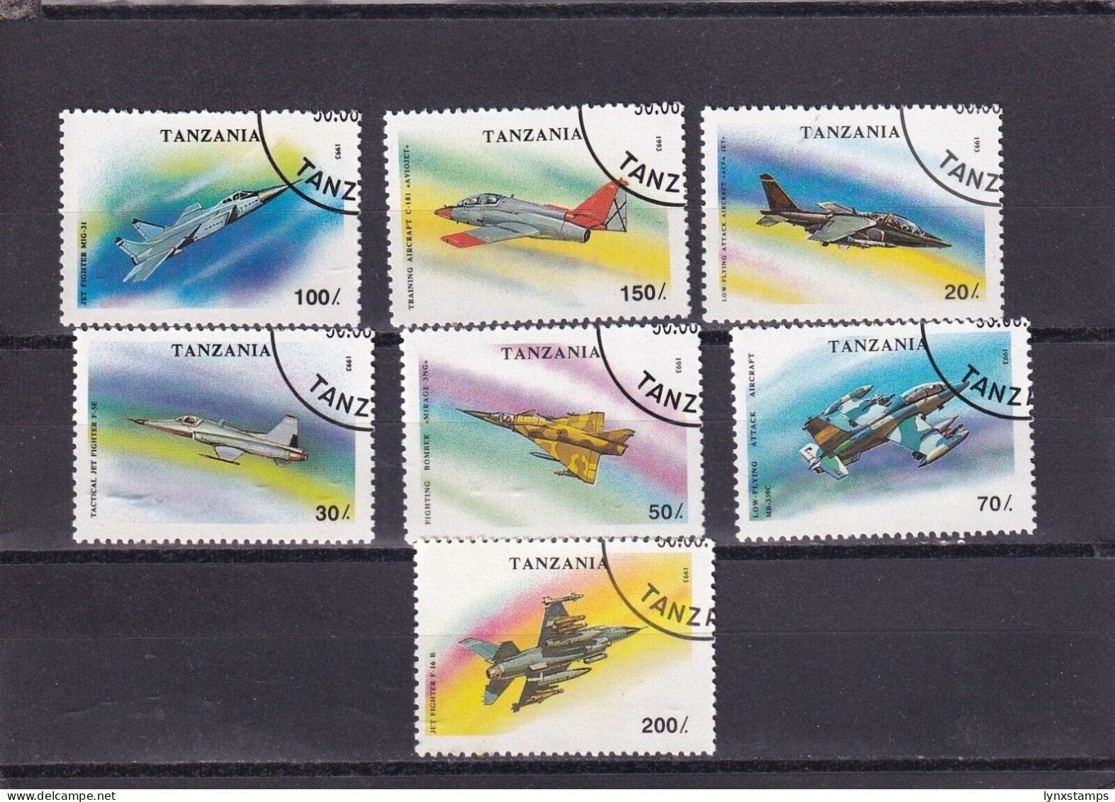 SA02 Tanzania 1993 Military Aircraft Used Stamps - Tanzania (1964-...)