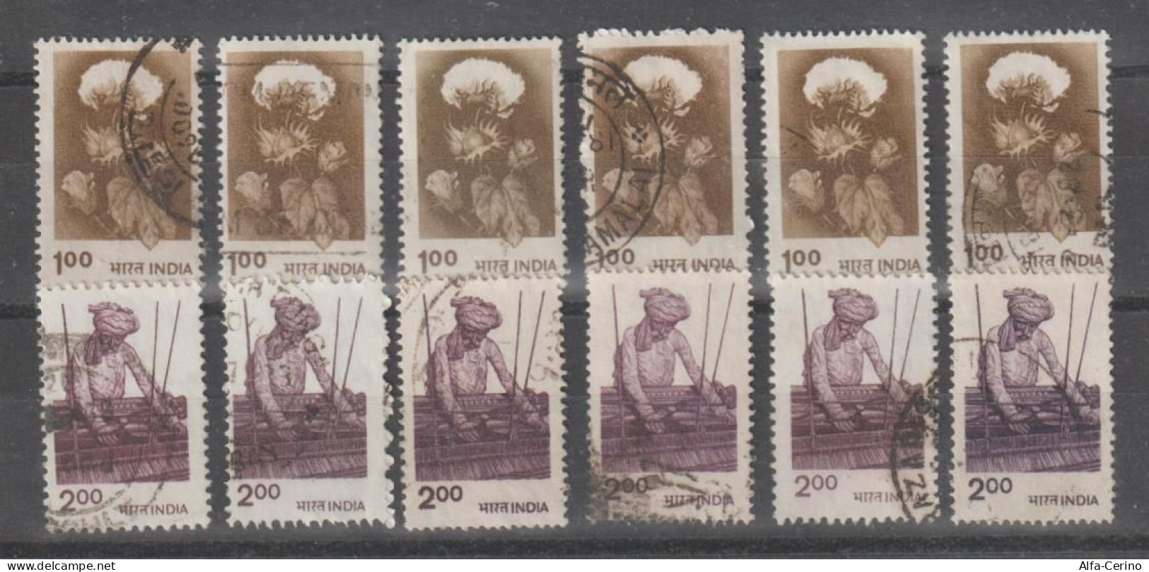 INDIA:  1980  AGRICOLTURA  -  2  VAL. US. -  RIPETUTI  6  VOLTE  -  YV/TELL. 629/30 - Used Stamps