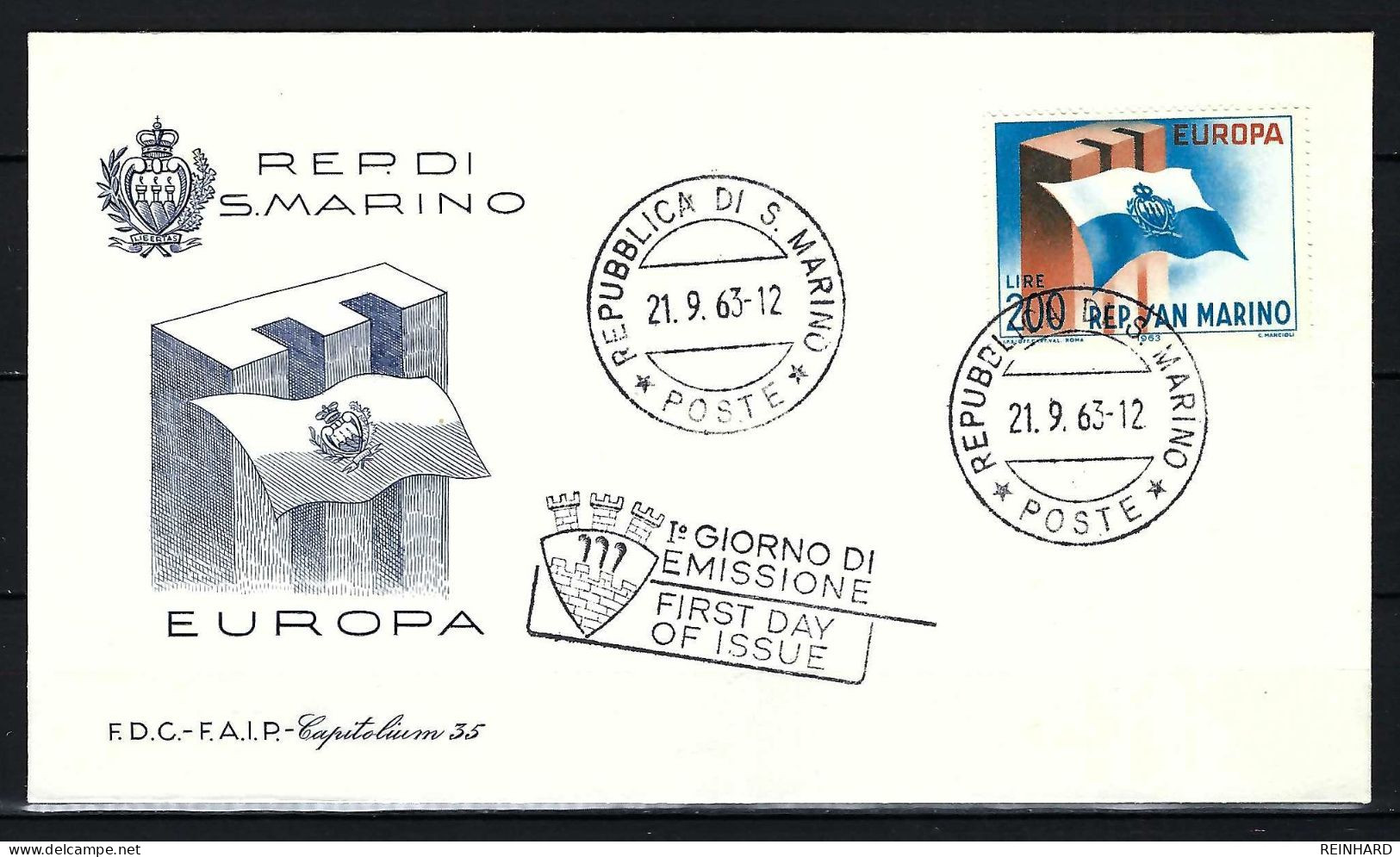 SAN MARINO FDC Mit Europamarke 1963 - Siehe Bild - FDC