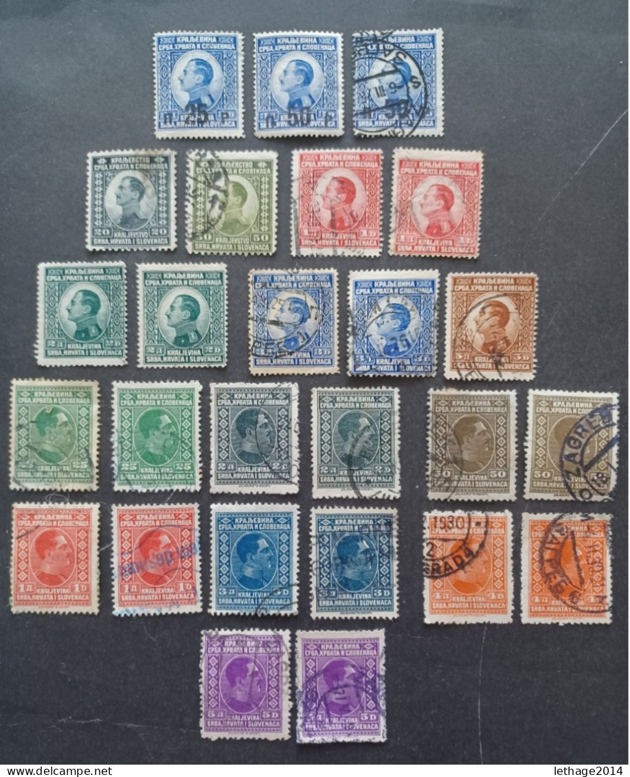 JUGOSLAVIA YUGOSLAVIA 1919 ALESSANDRO E RE PIETRO I 21 SCANNERS + MANY FRAGMANT OBLITERE STOCK LOT MIX  --- GIULY - Used Stamps