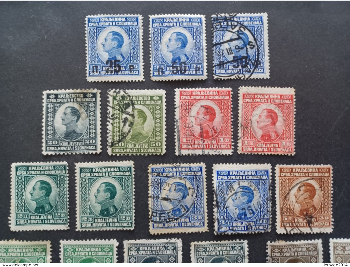 JUGOSLAVIA YUGOSLAVIA 1919 ALESSANDRO E RE PIETRO I 21 SCANNERS + MANY FRAGMANT OBLITERE STOCK LOT MIX  --- GIULY - Used Stamps