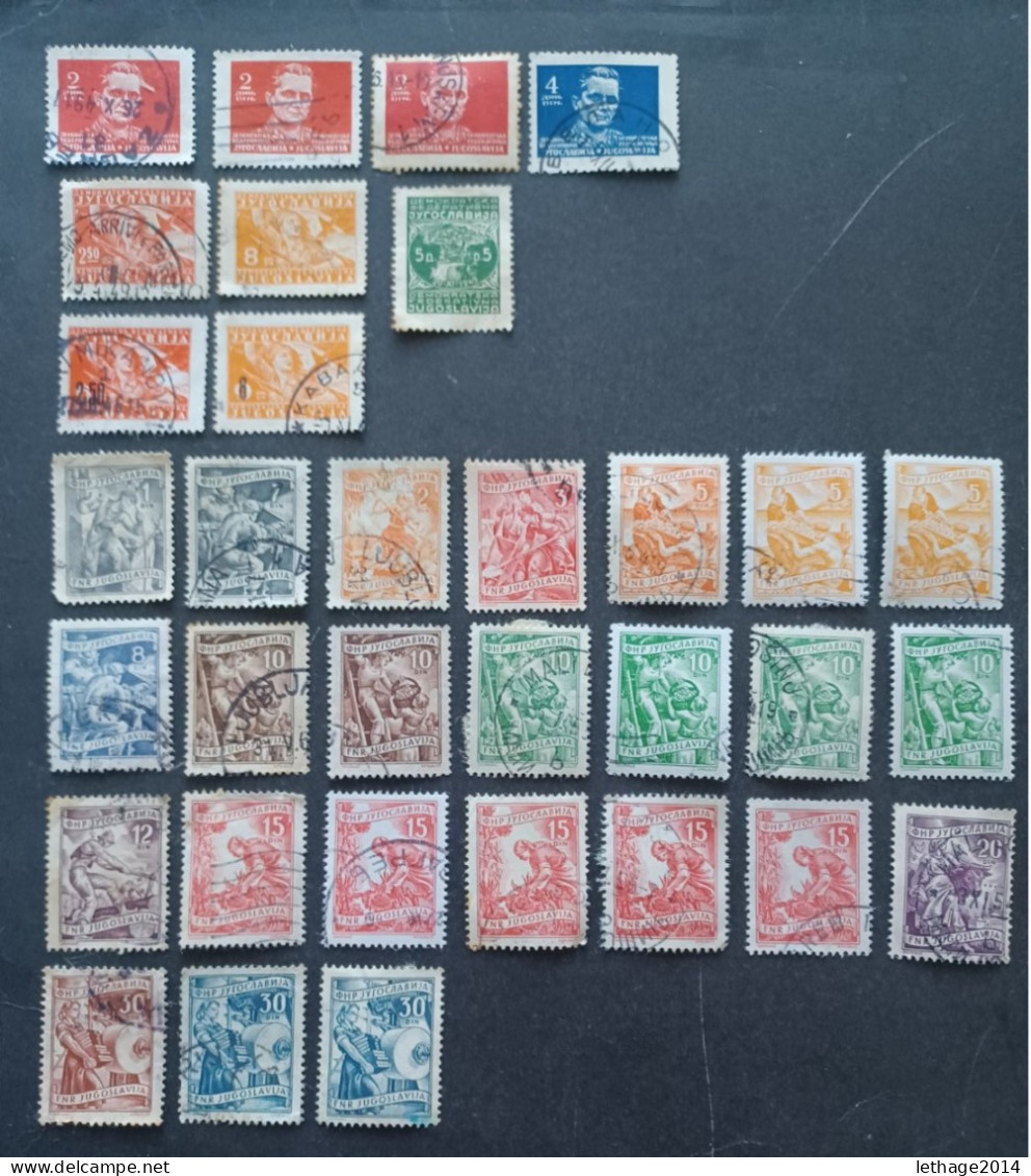 JUGOSLAVIA YUGOSLAVIA 1919 ALESSANDRO E RE PIETRO I 21 SCANNERS + MANY FRAGMANT OBLITERE STOCK LOT MIX  --- GIULY