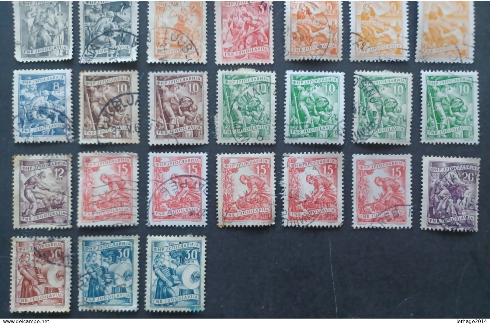 JUGOSLAVIA YUGOSLAVIA 1919 ALESSANDRO E RE PIETRO I 21 SCANNERS + MANY FRAGMANT OBLITERE STOCK LOT MIX  --- GIULY