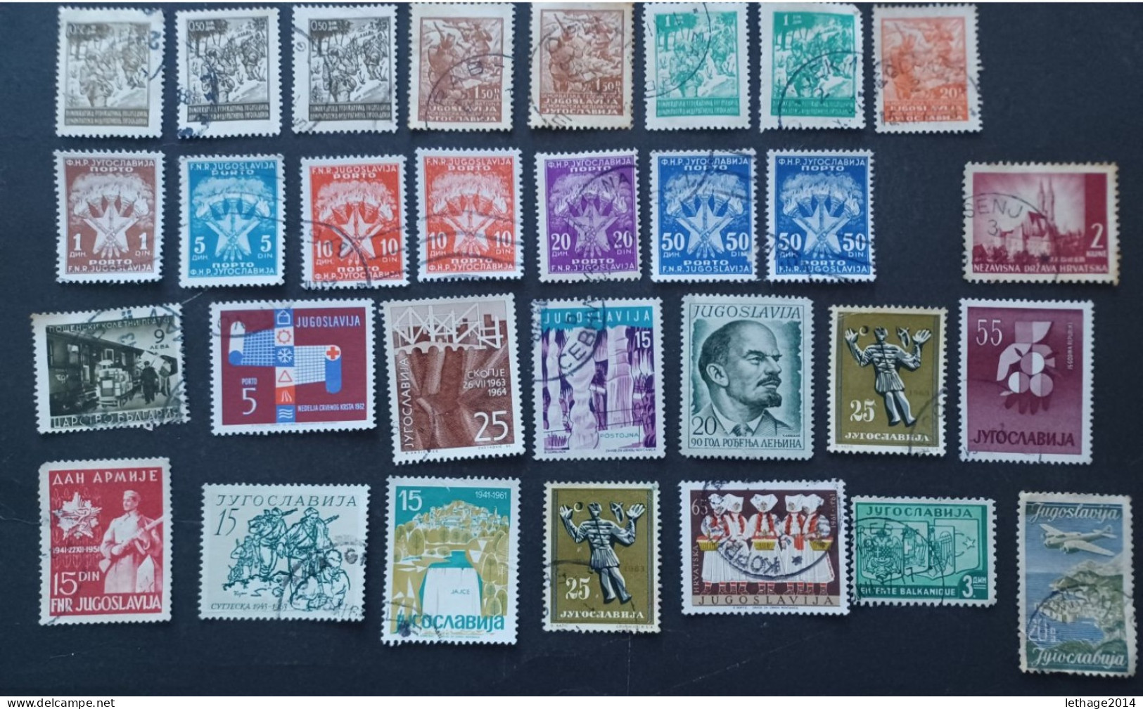 JUGOSLAVIA YUGOSLAVIA 1919 ALESSANDRO E RE PIETRO I 21 SCANNERS + MANY FRAGMANT OBLITERE STOCK LOT MIX  --- GIULY