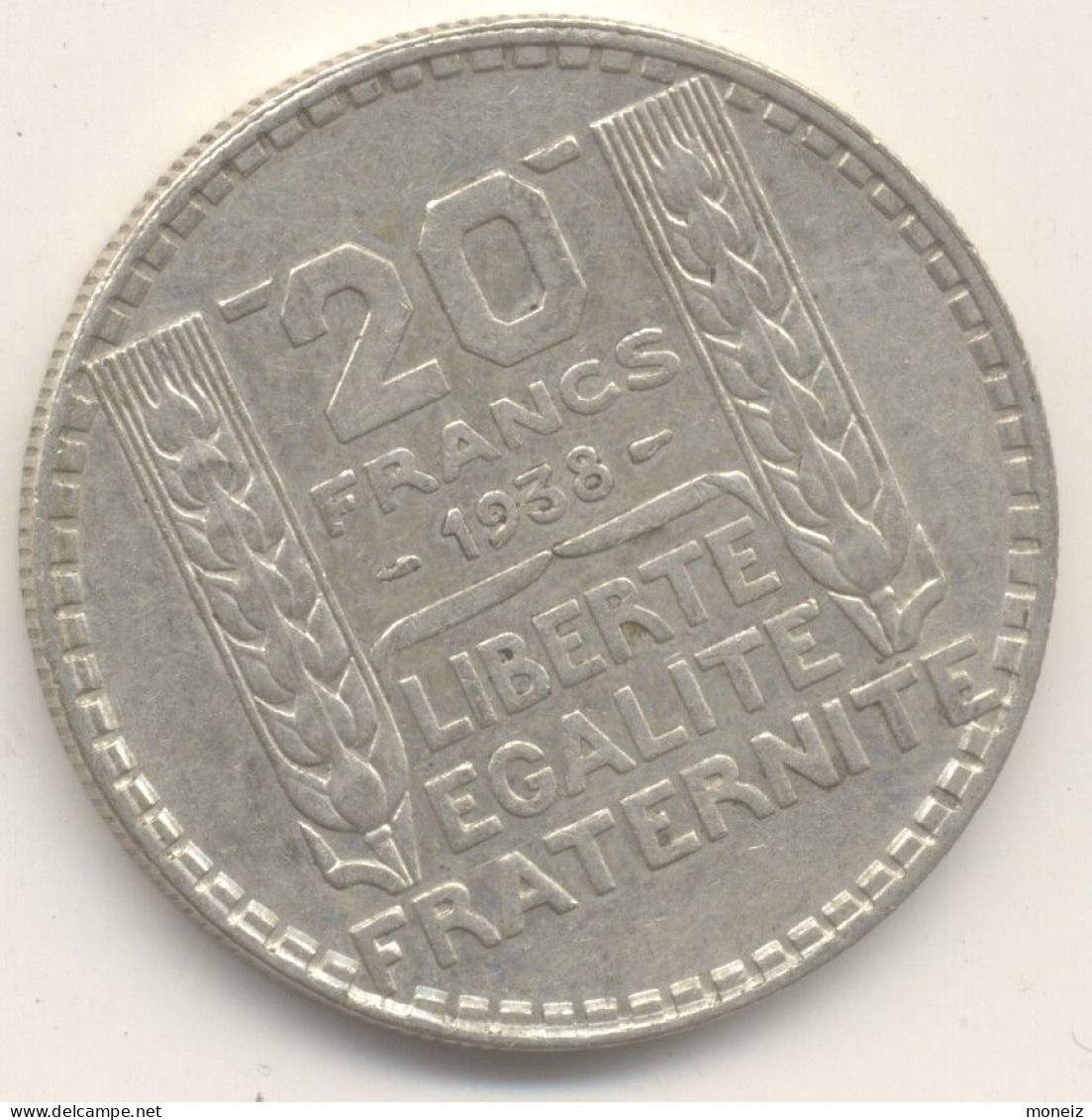 20 FRANCS 1938  ARGENT TTB+ - 20 Francs